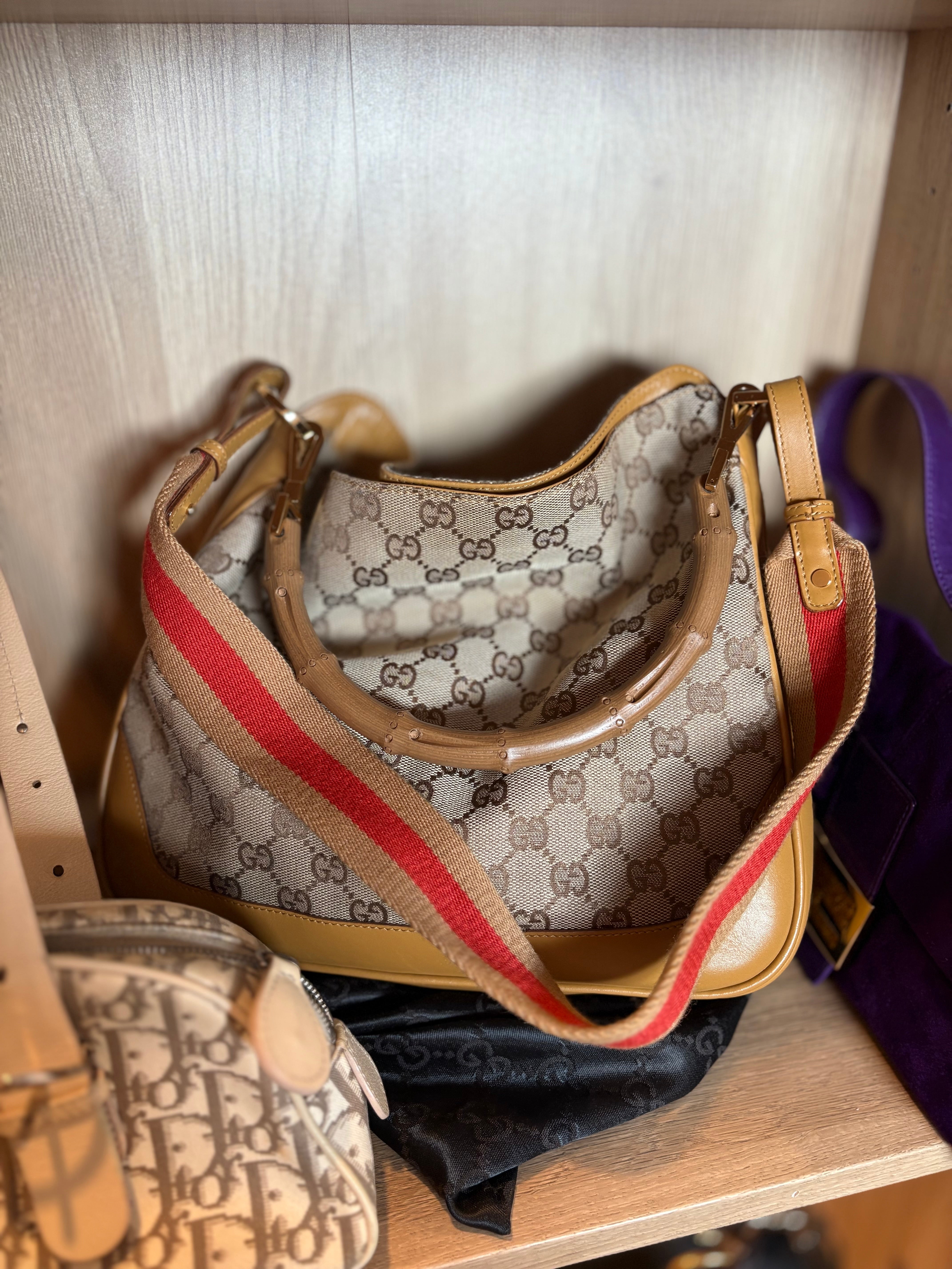 Gucci Bamboo Monogram GG Canvas Beige