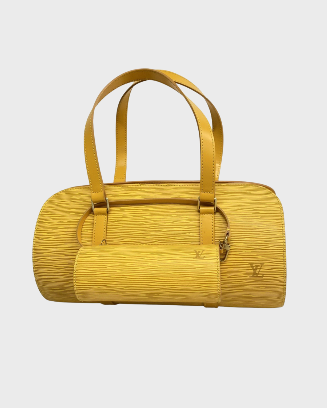 Louis Vuitton Soufflot - Papillon amarillo en cuero Epi con pouch incluido