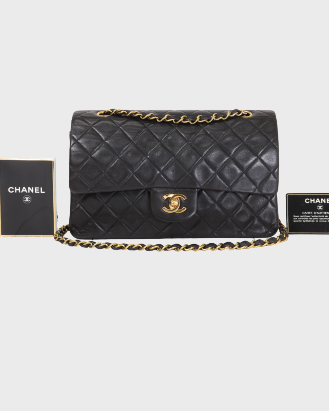 Chanel Timeless Classic Double Flap 25 · Piel de cordero negra Serie 3