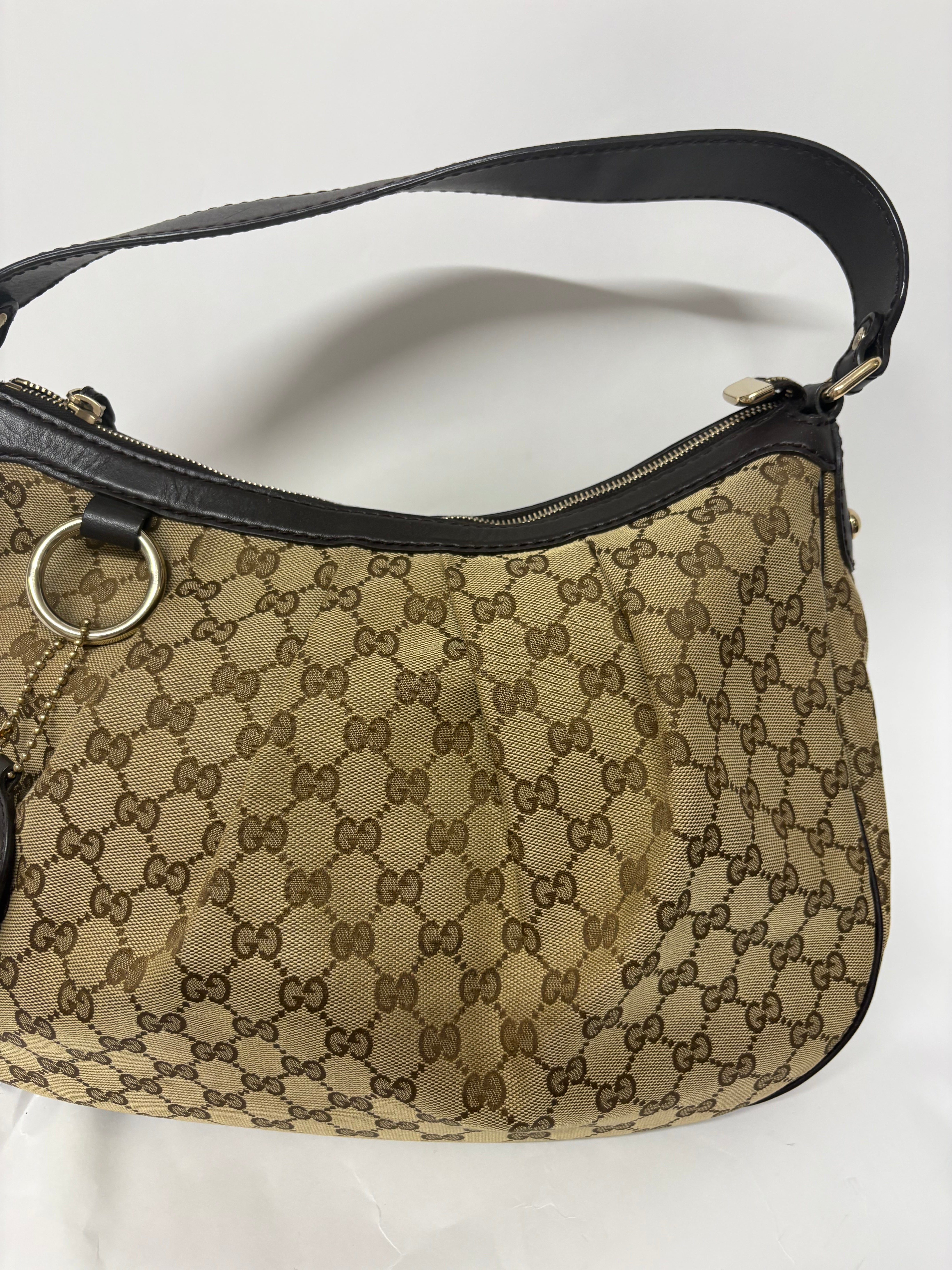 Gucci Sukey GG Canvas Hobo XL – Beige y Piel Marrón Oscura