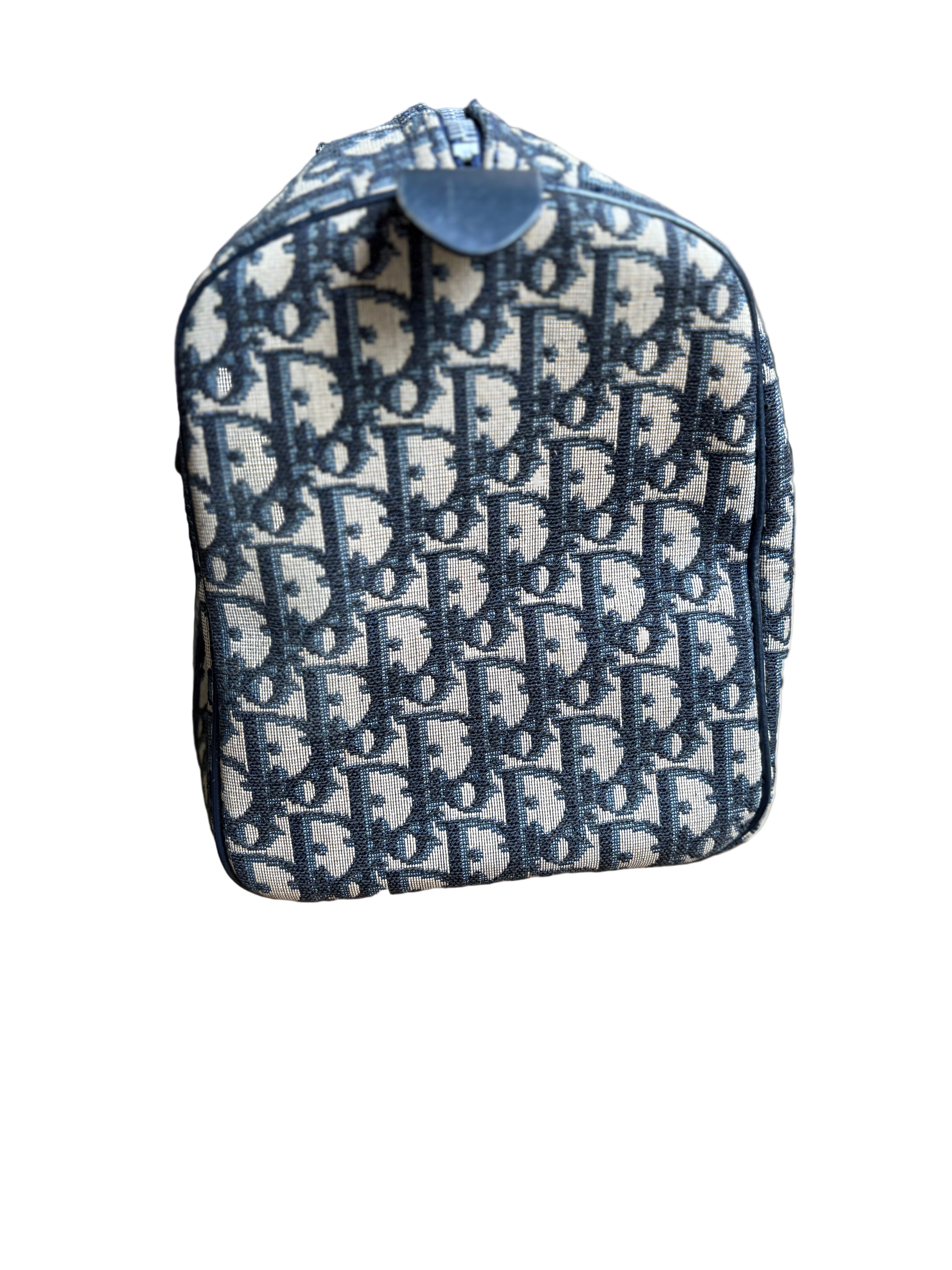 Bolso Dior Trotter Boston monograma Oblique azul marino – Talla 30