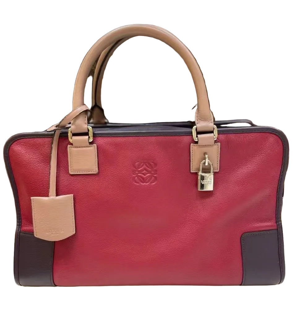 Loewe Amazona 36 Tricolor Frambuesa, Berenjena y Rosa Palo