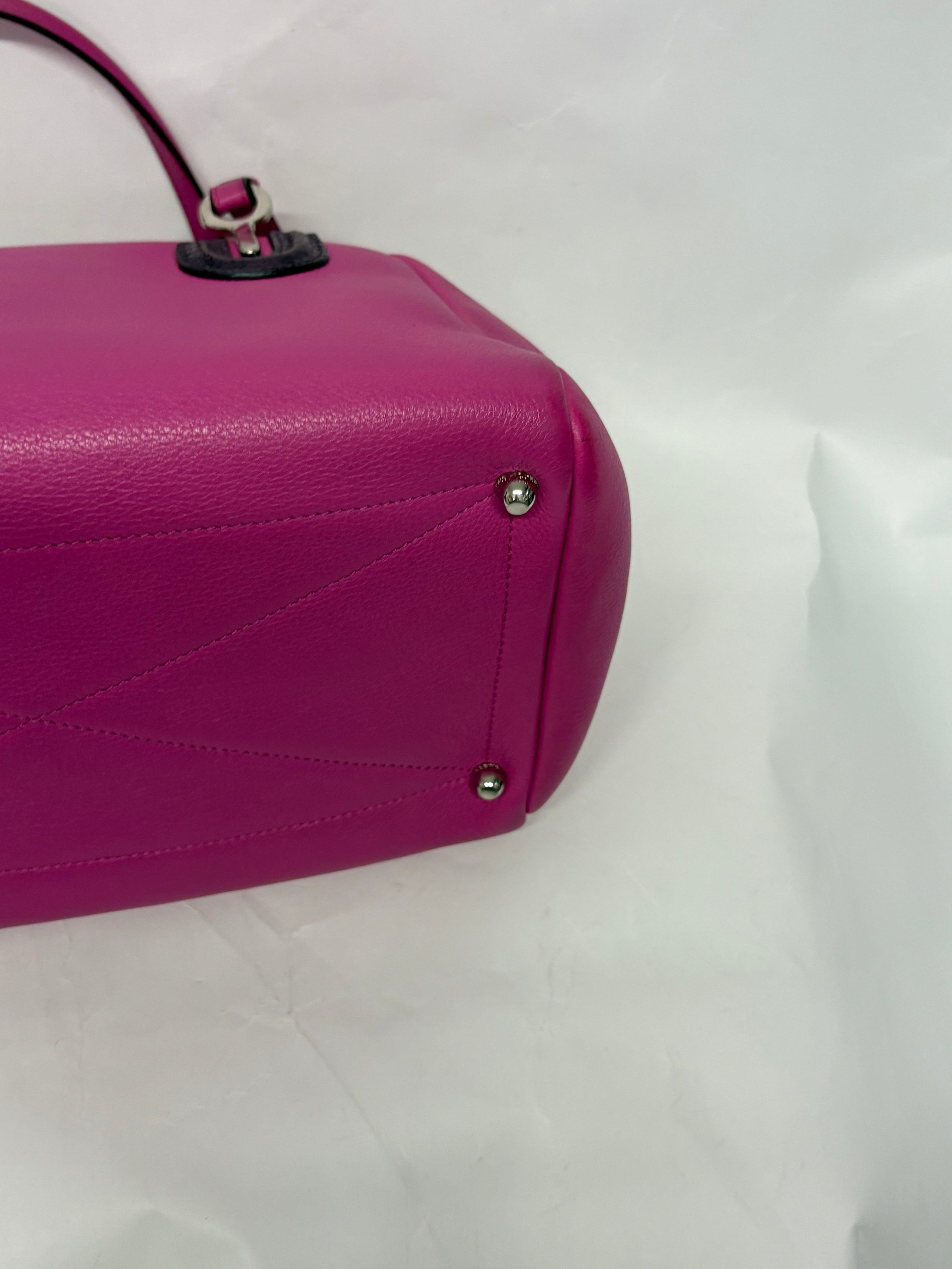 Loewe Bolso Vintage Fucsia Piel con Detalles Exóticos
