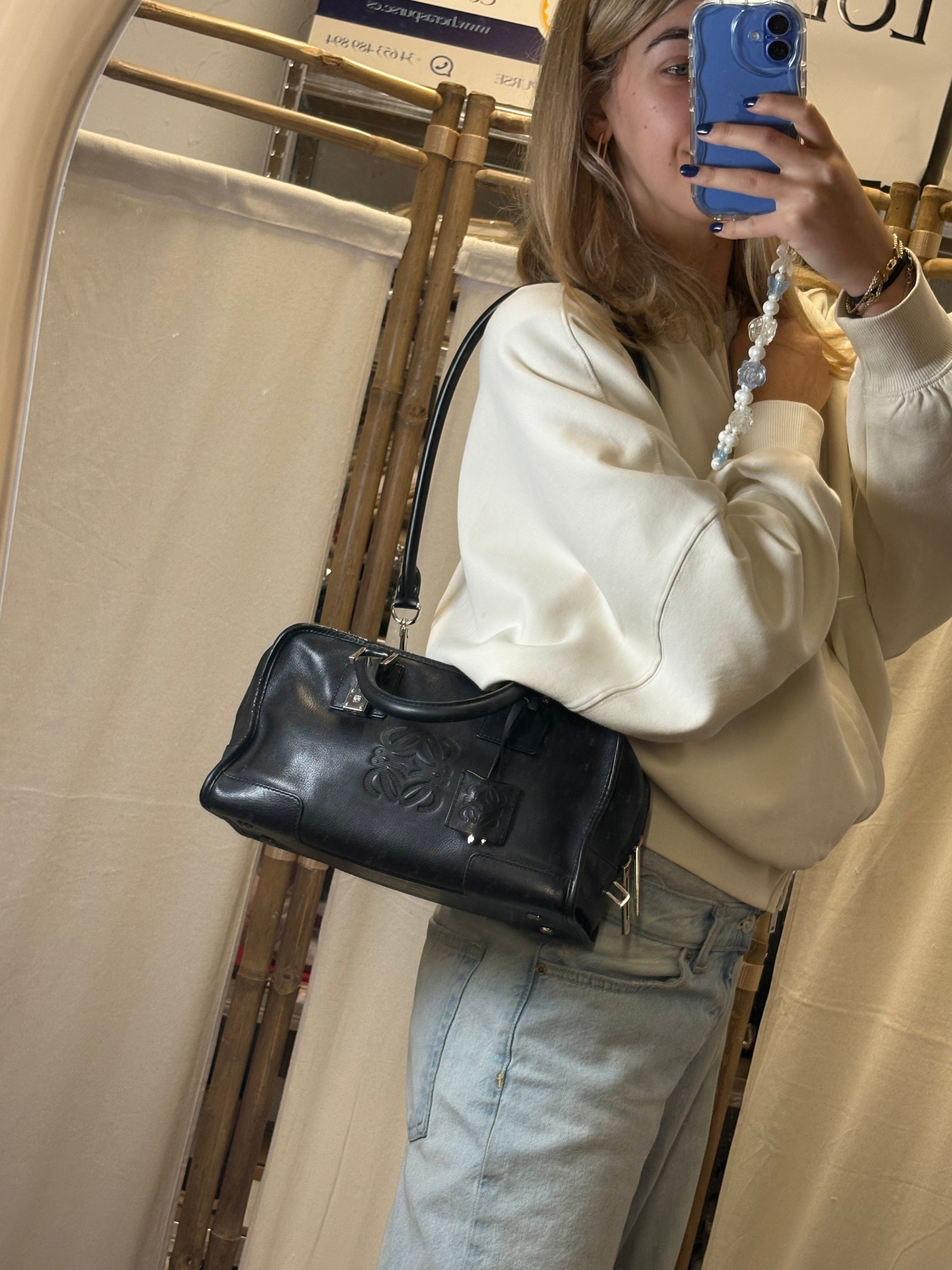 Loewe amazona 30 negro y plata con bandolera