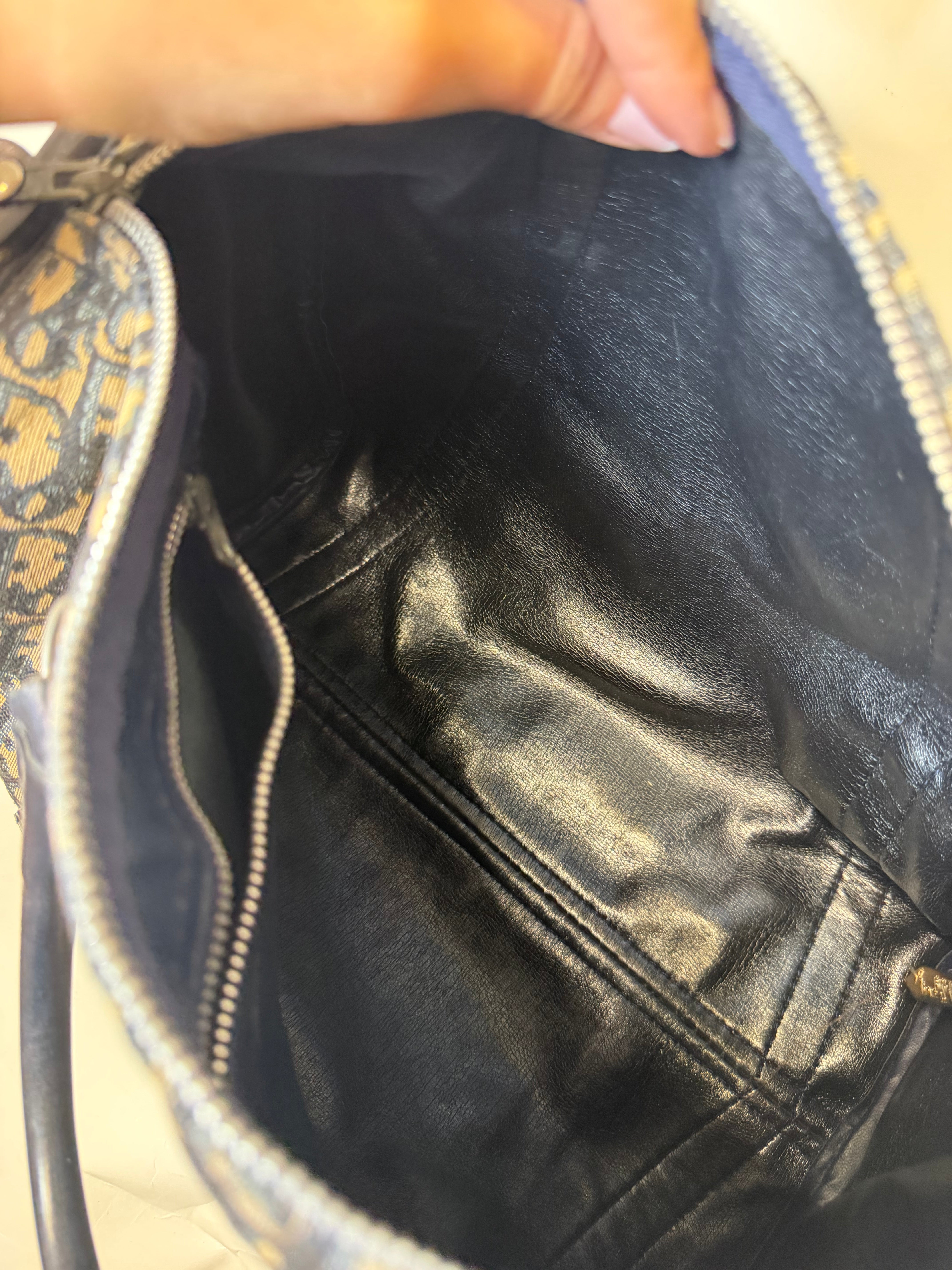 Dior Trotter Boston Lona y Piel Azul Marino