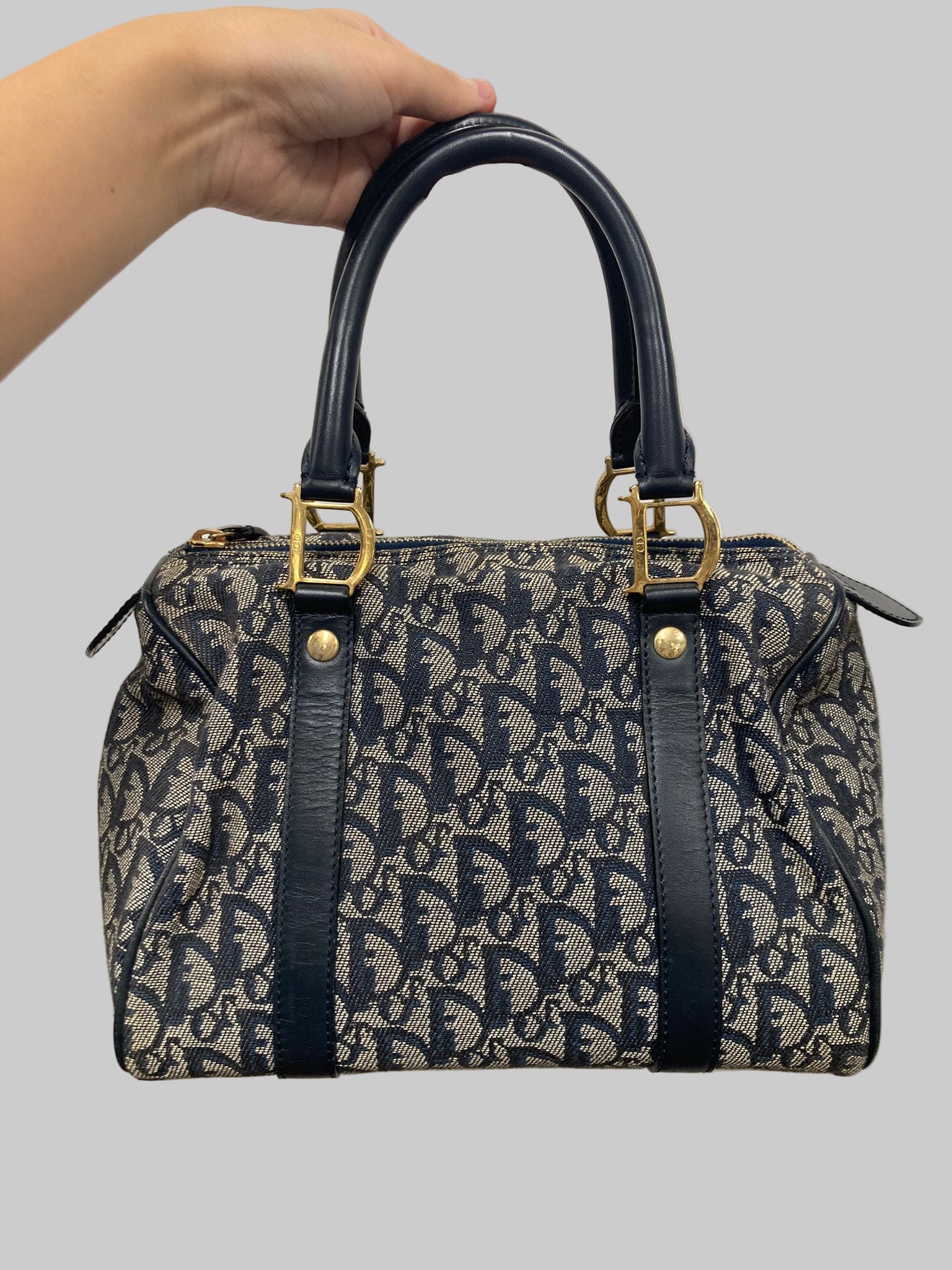 Bolso Dior trotter bowling Boston 25monograma Oblique azul marino