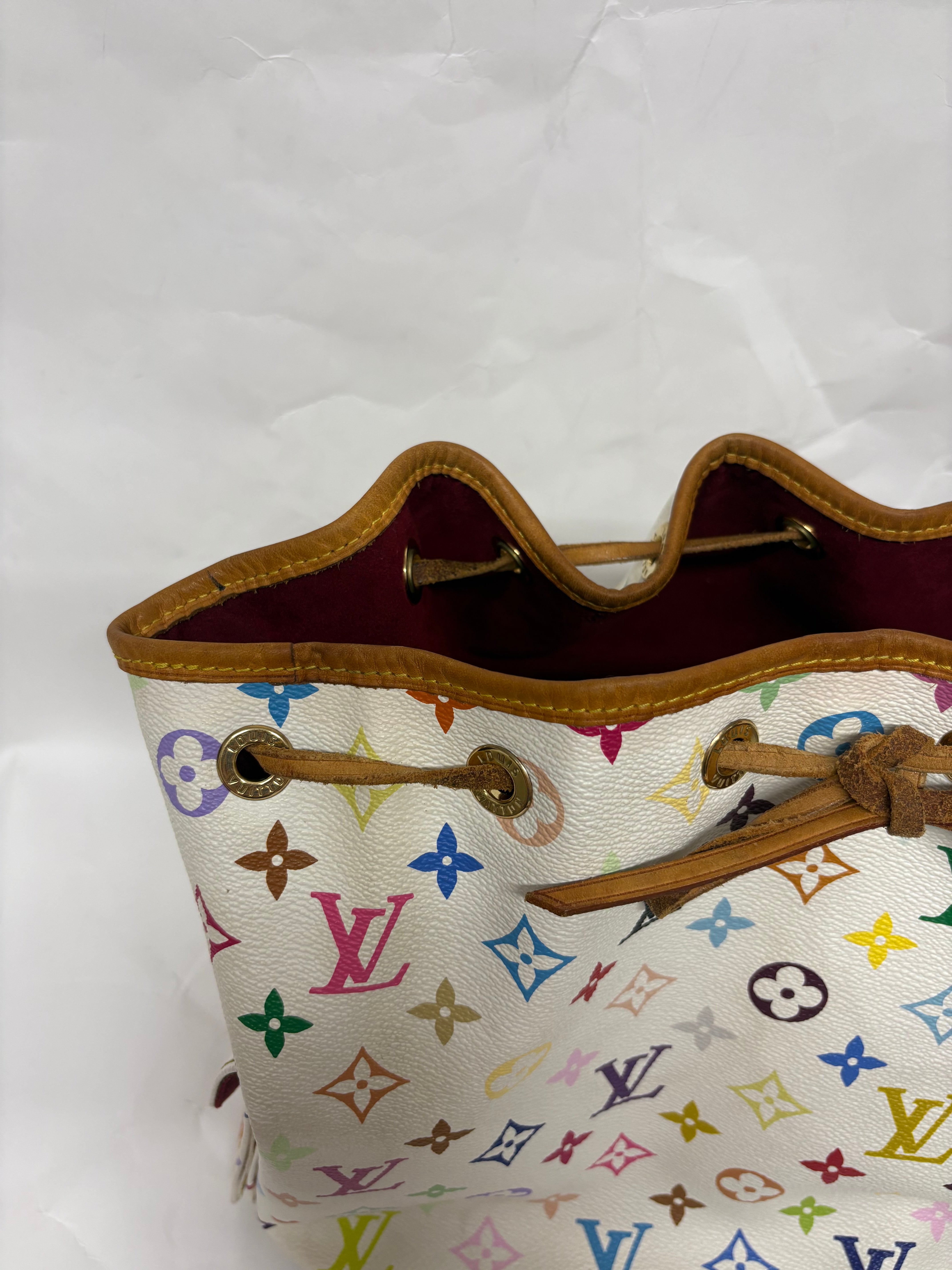 Louis Vuitton x Takashi Murakami Petit Noé Multicolor White – Edición Limitada