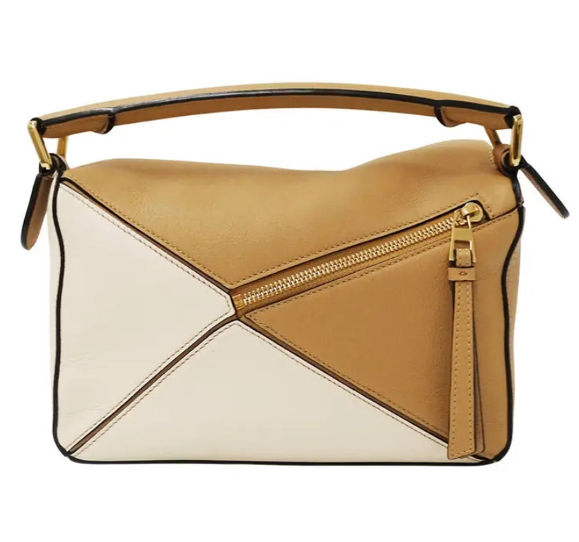 Loewe Puzzle Small Tricolor marrón/blanco