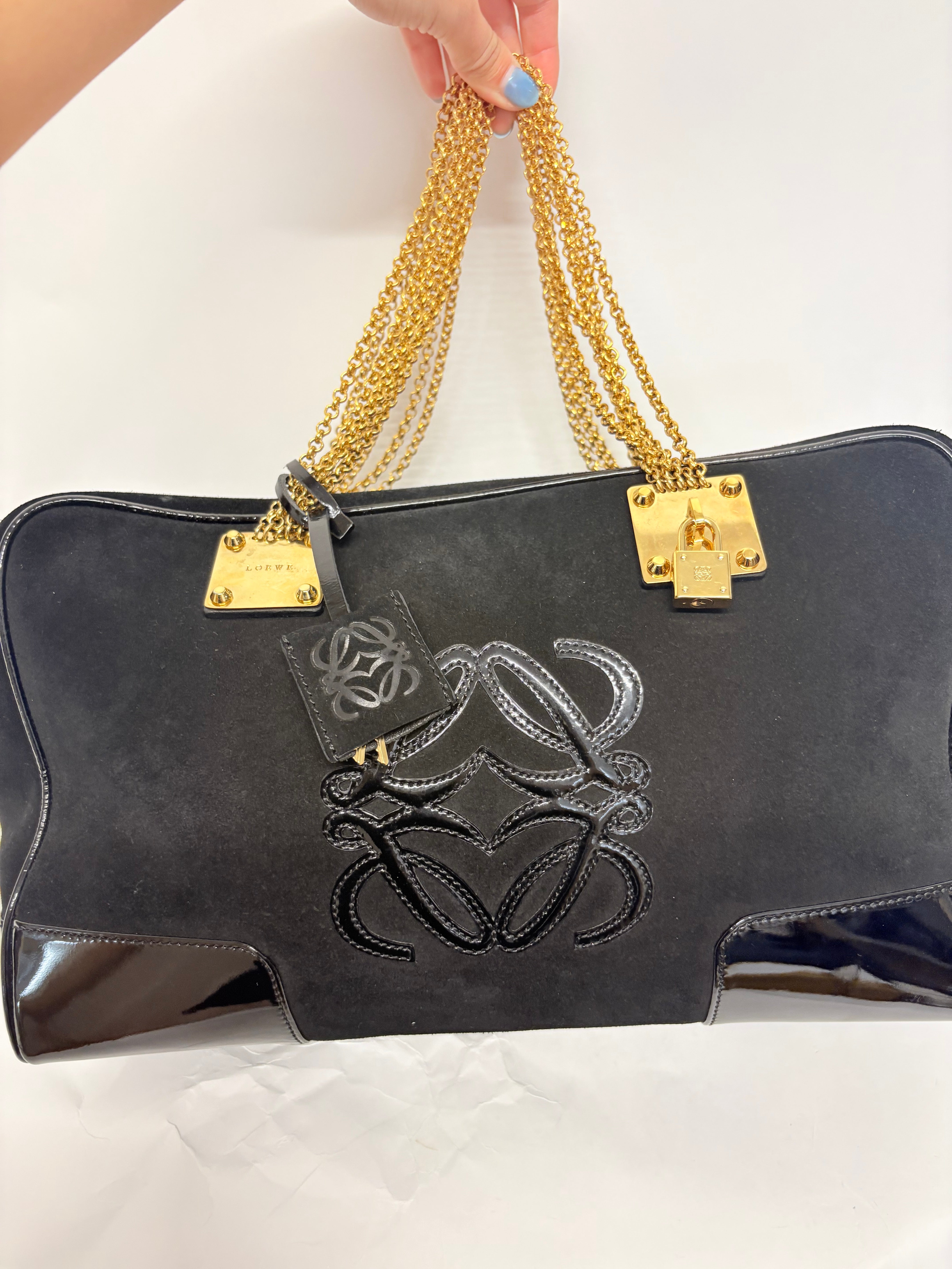 Loewe Amazona 36 Joya Ante y Charol Negro – Edición Especial Vintage