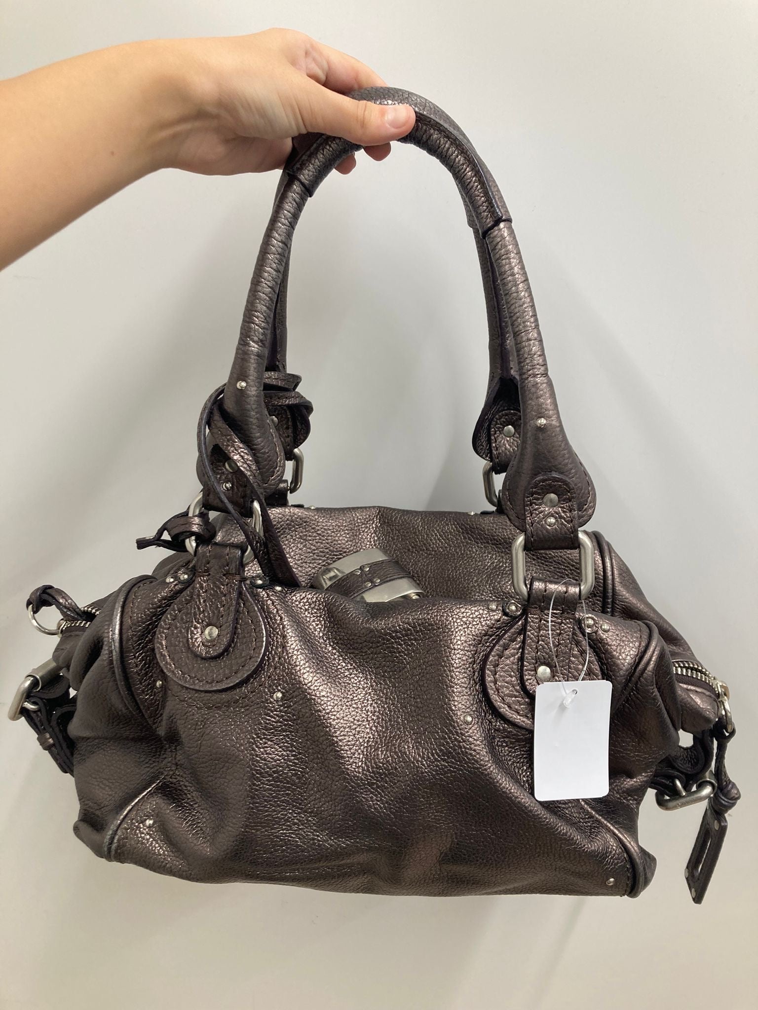 Chloé Paddington Metallic – Piel bronce