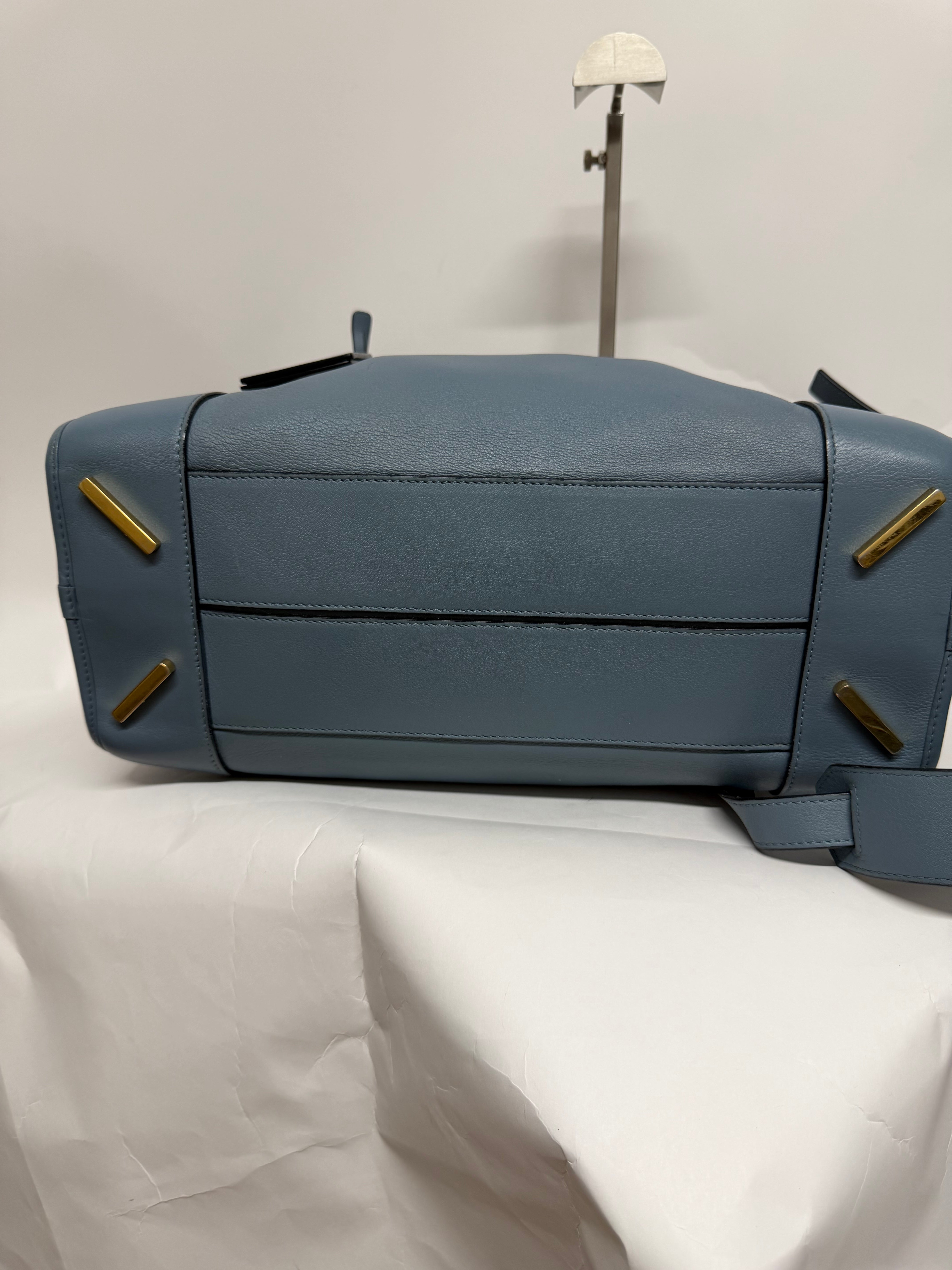 Loewe Amazona 36 Piel Azul Grisáceo y bandolera original