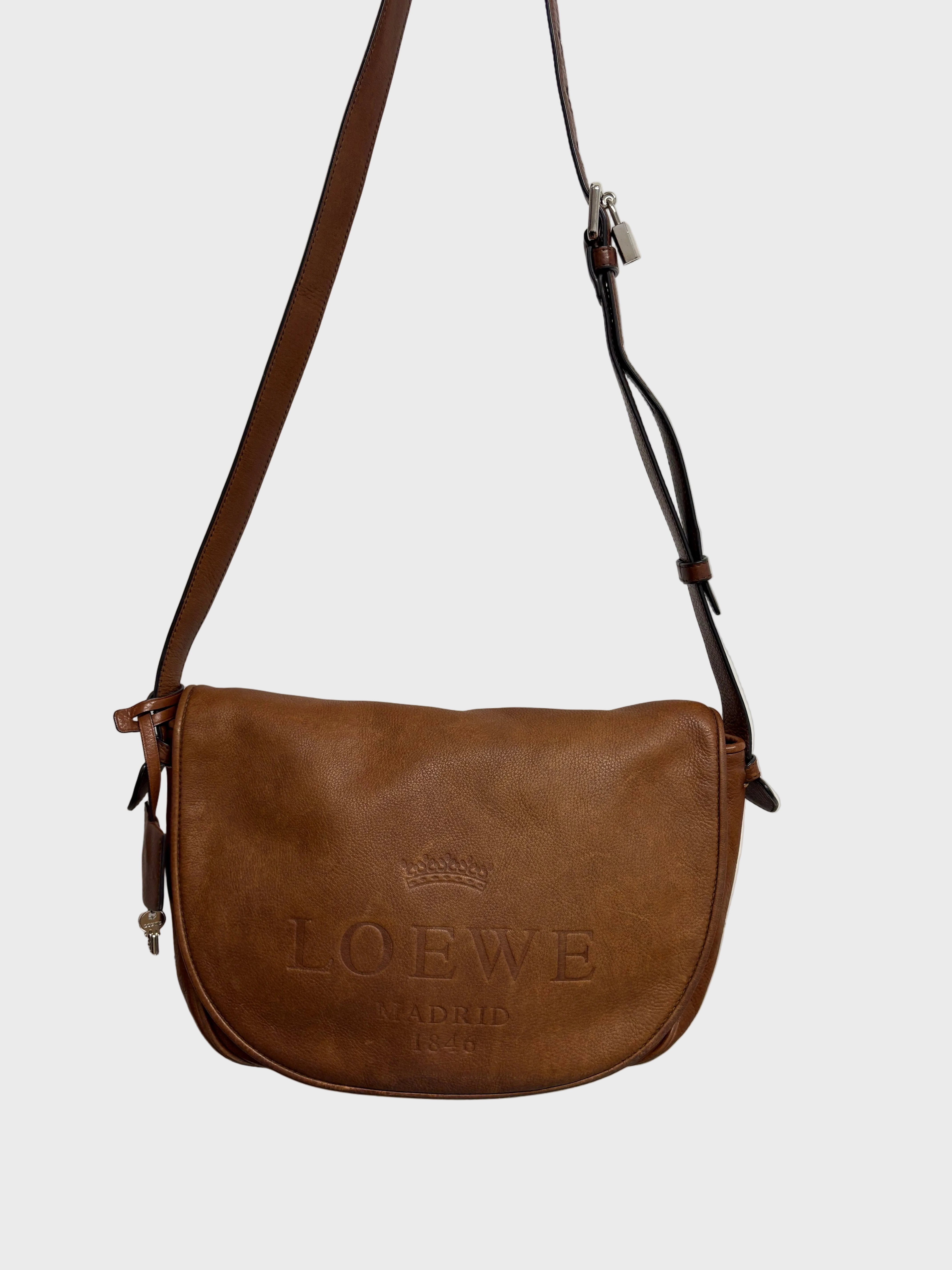 Loewe Heritage Bandolera Grande Piel Marrón · Vintage