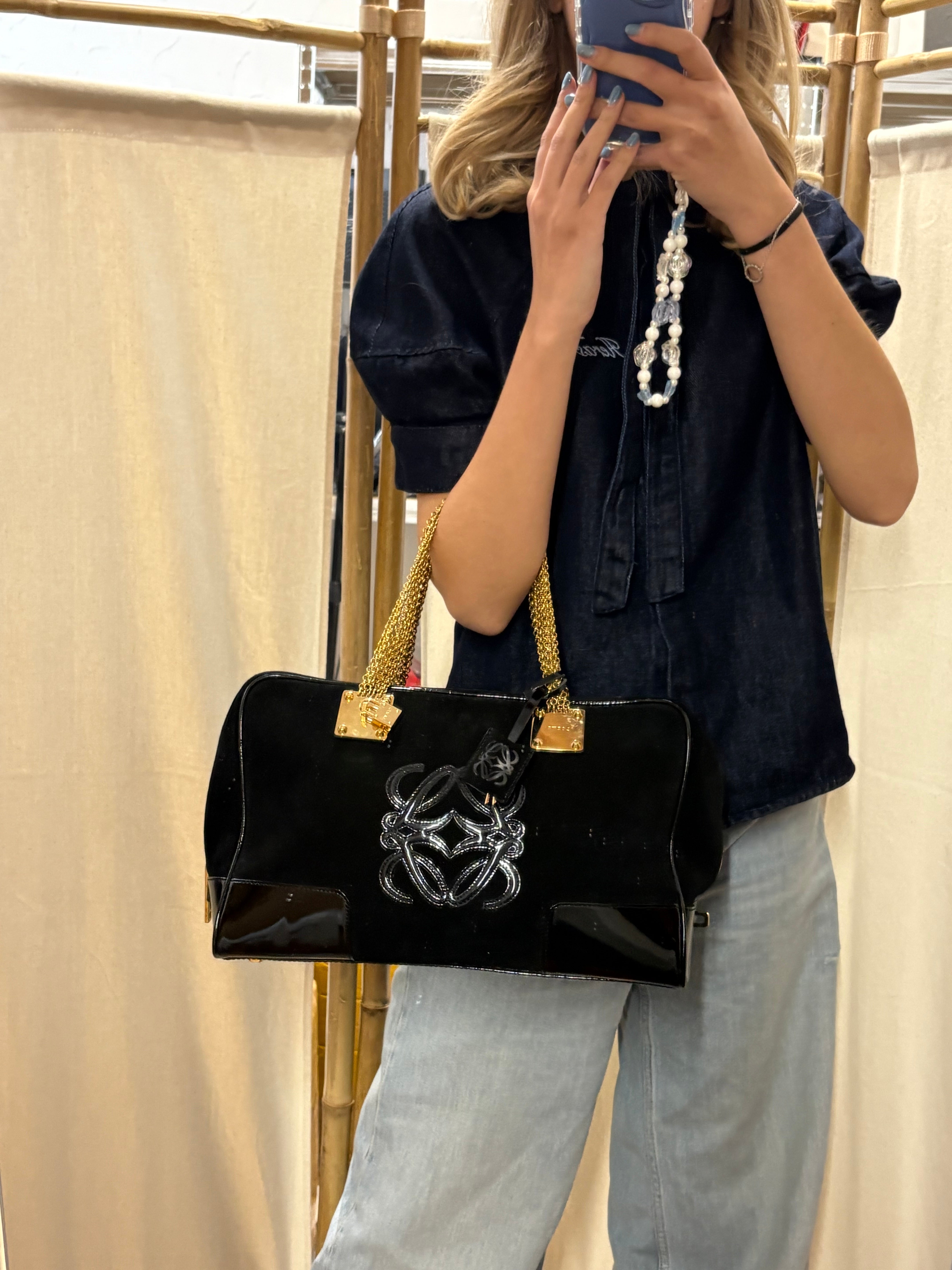 Loewe Amazona 36 Joya Ante y Charol Negro – Edición Especial Vintage