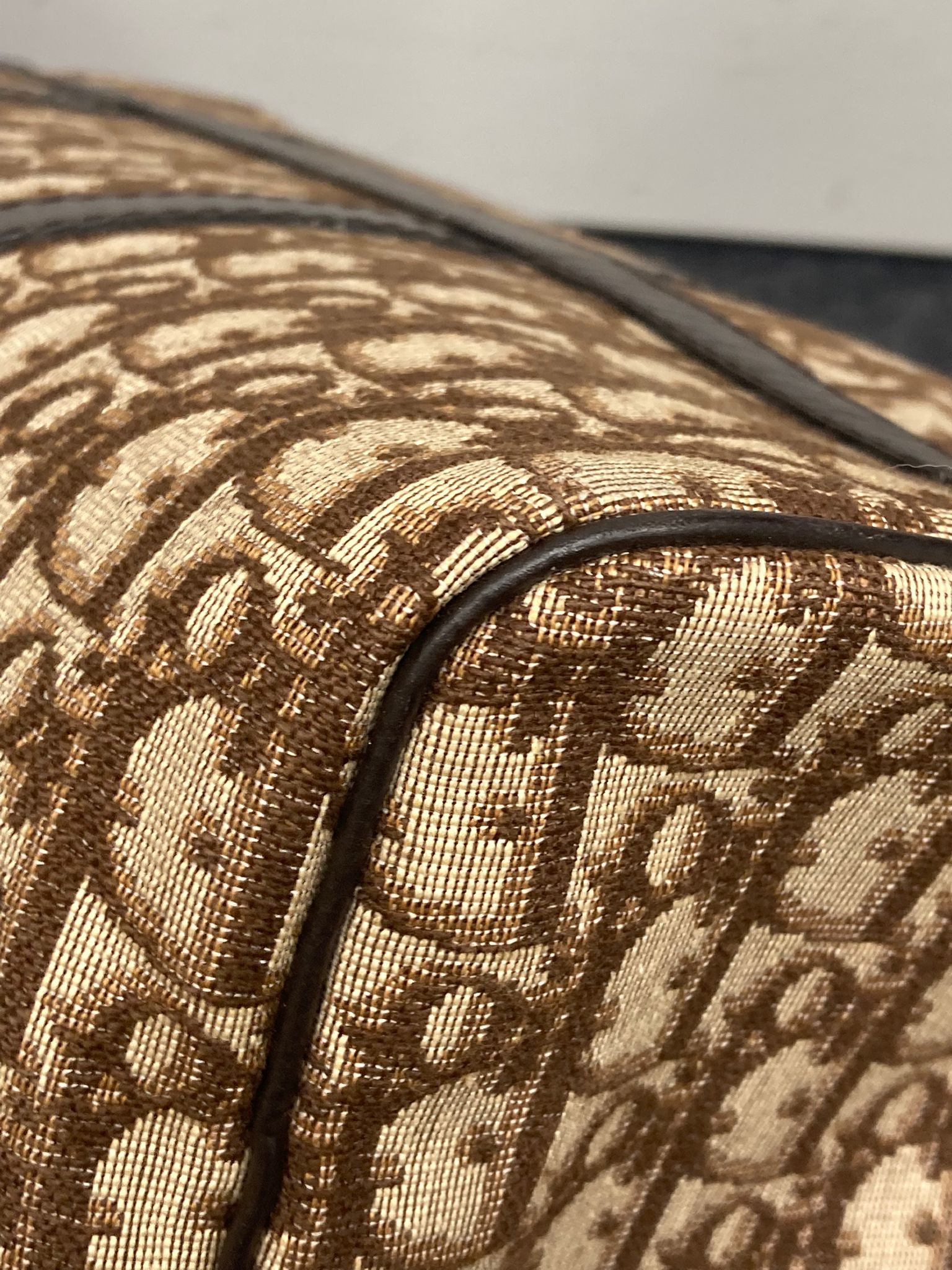 Bolso Dior Trotter Boston monograma Oblique beige/marrón – Talla 40