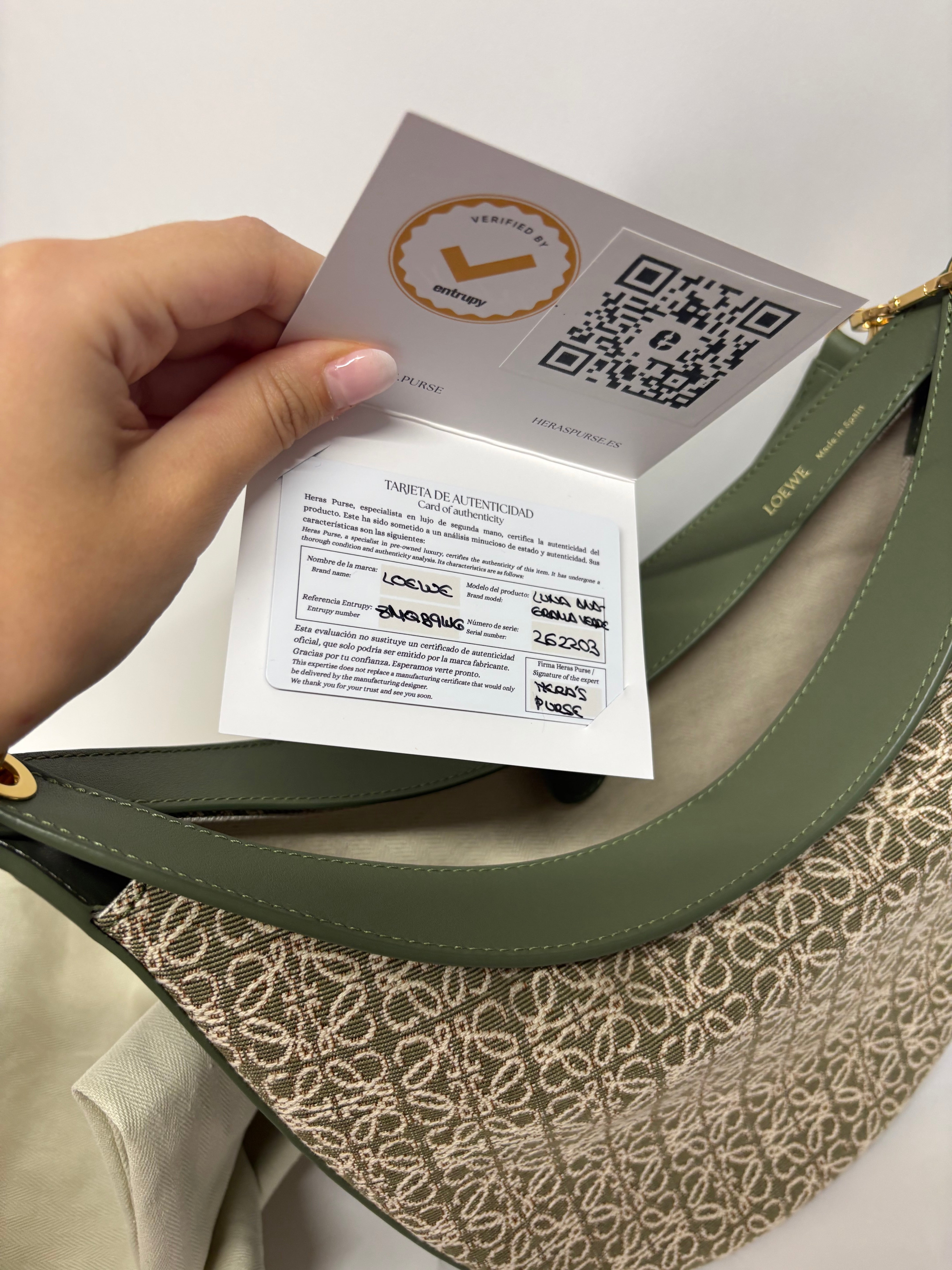 Loewe Luna Hobo Verde Anagrama