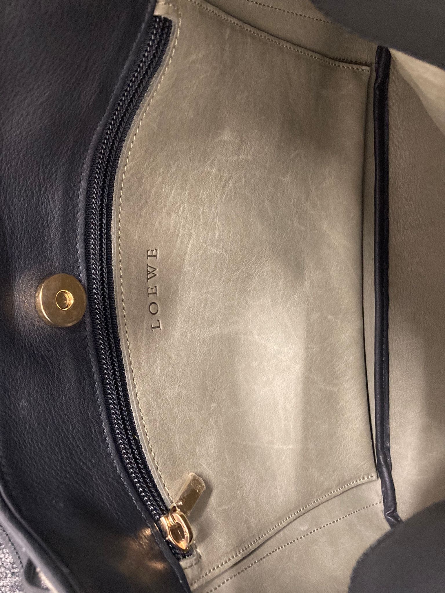 Loewe Tote Bag en ante caqui y piel negra