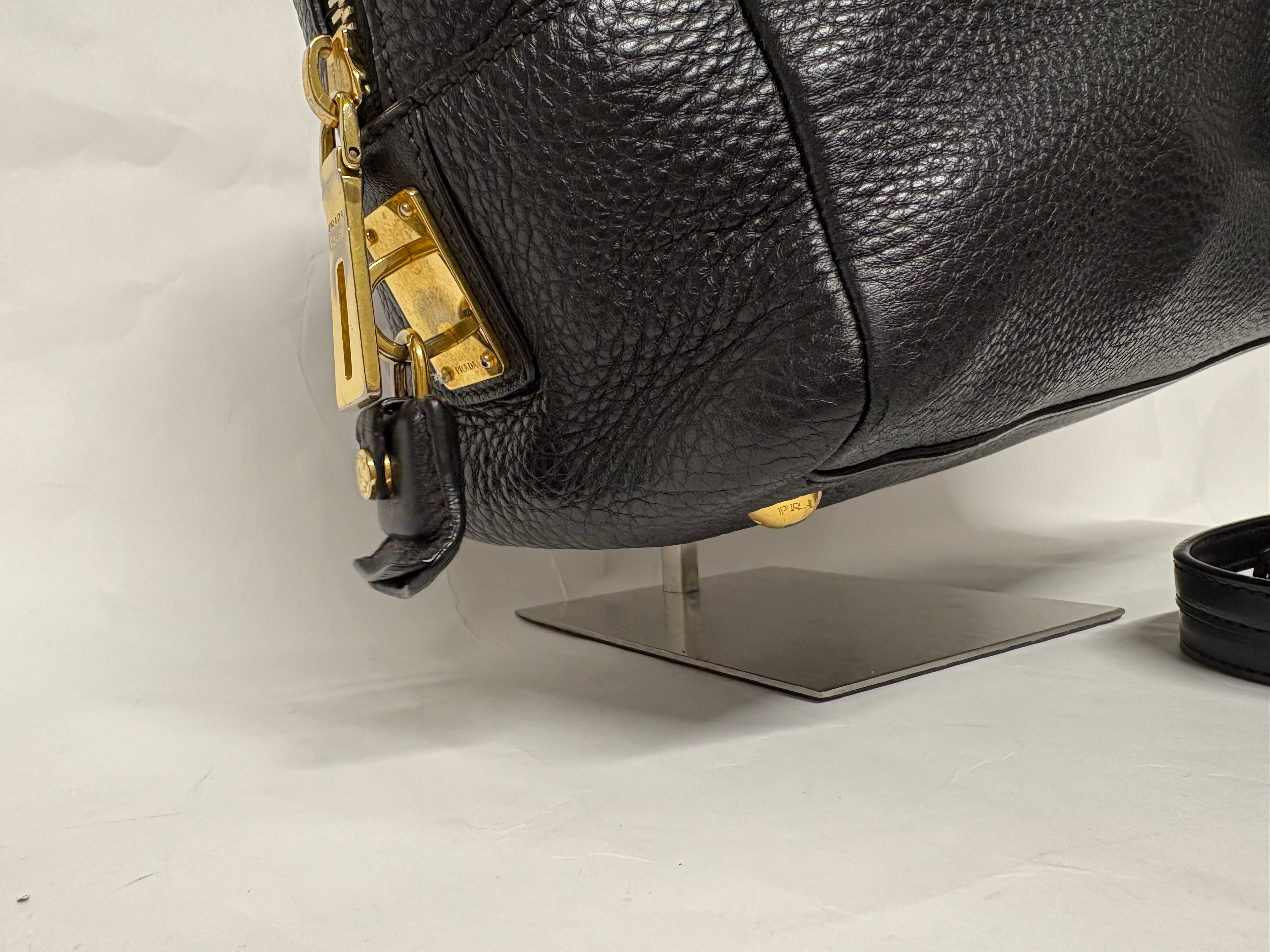 Prada Vitello Daino Negro 2-Way Original – Bandolera