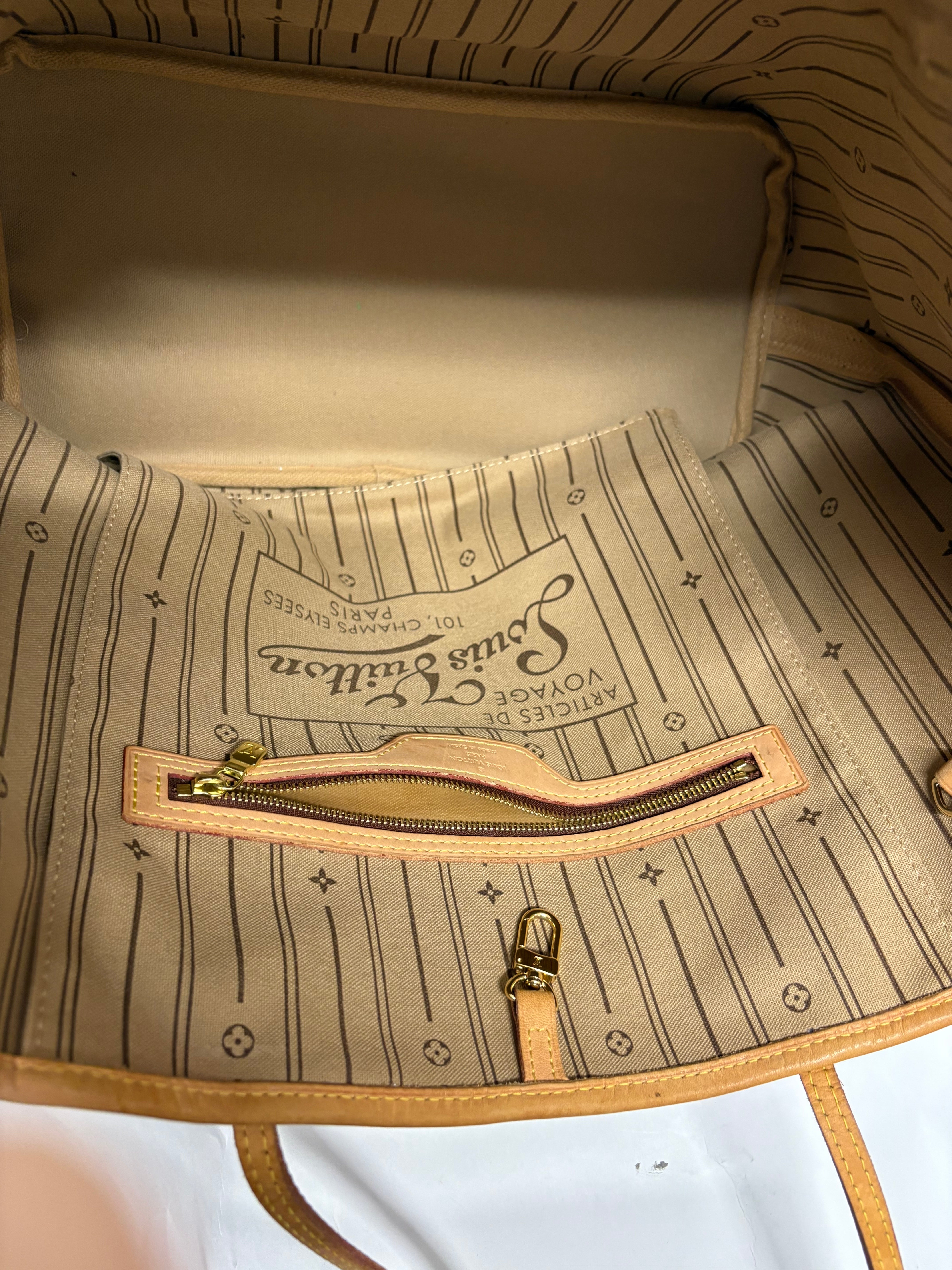 Louis Vuitton Neverfull MM Monogram y Beige