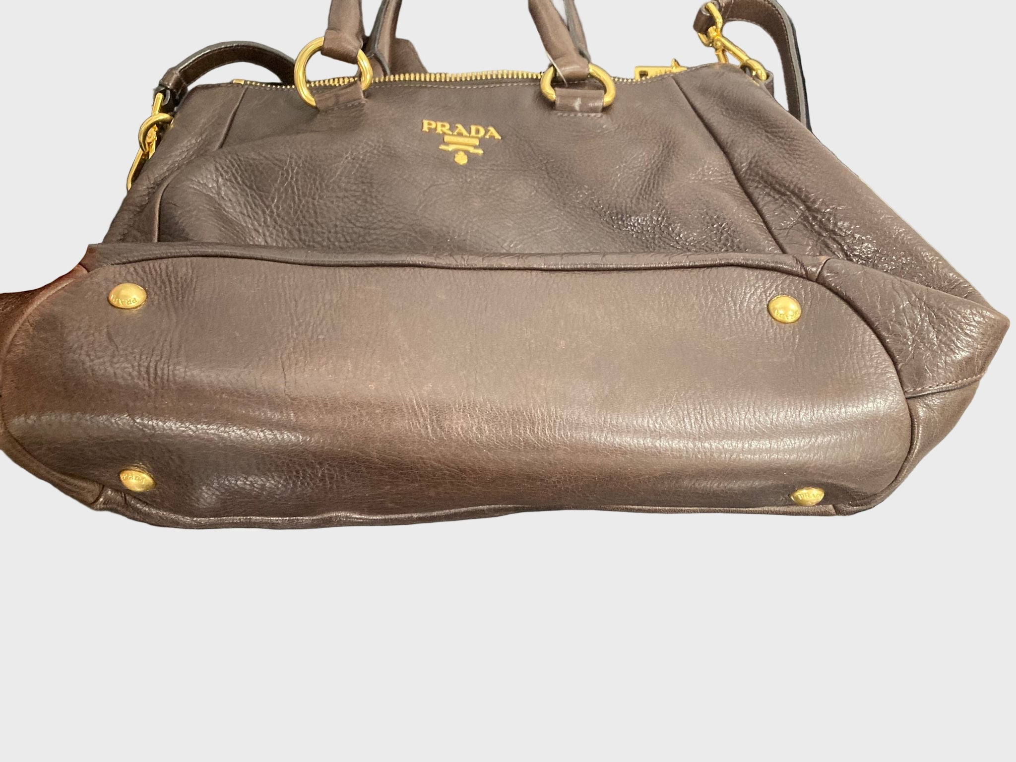 Prada 2Way Tote Bag en piel marrón chocolate