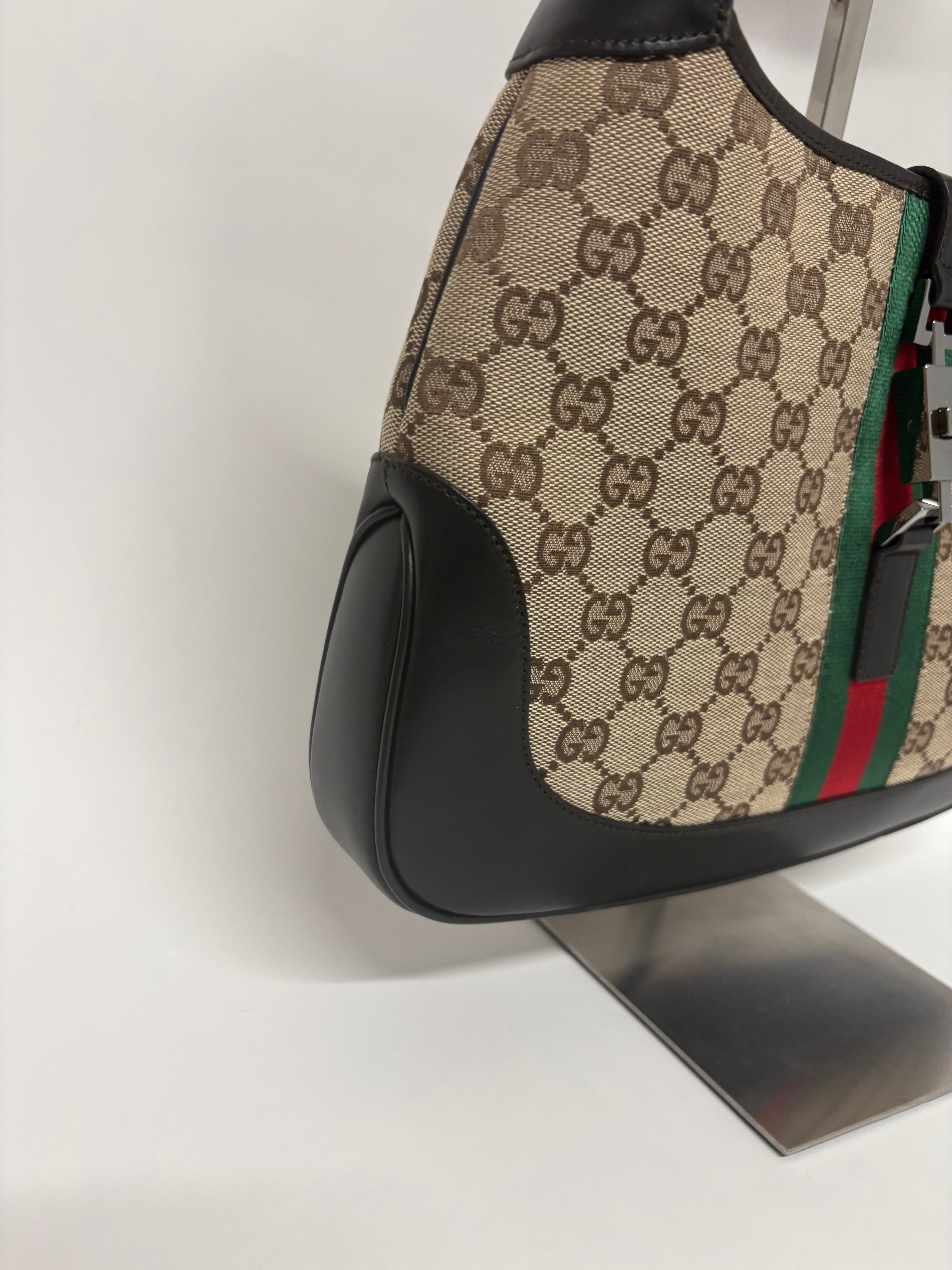 Gucci Jackie GG Canvas clasico mediano Marron Verde/Rojo