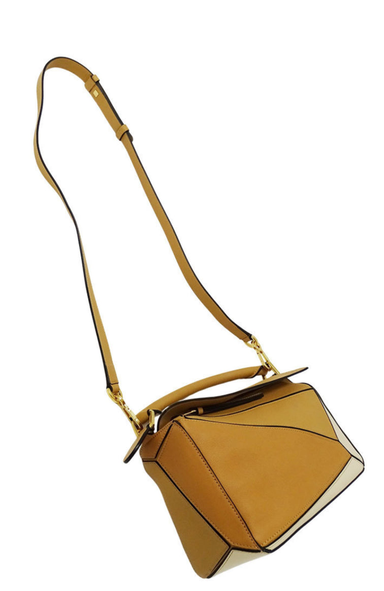 Loewe Puzzle Small Tricolor marrón/blanco