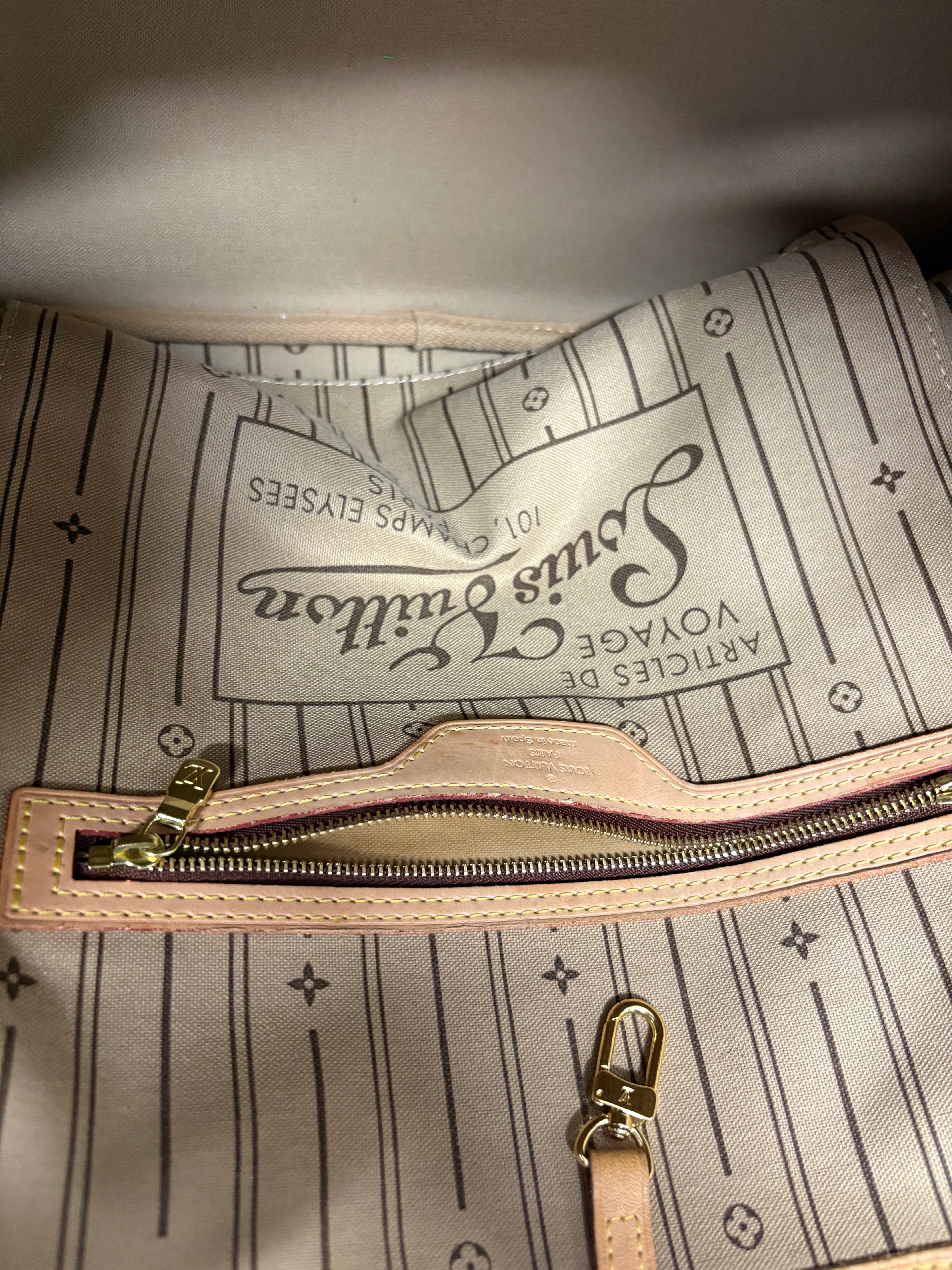 Louis Vuitton Neverfull MM Monogram y Beige