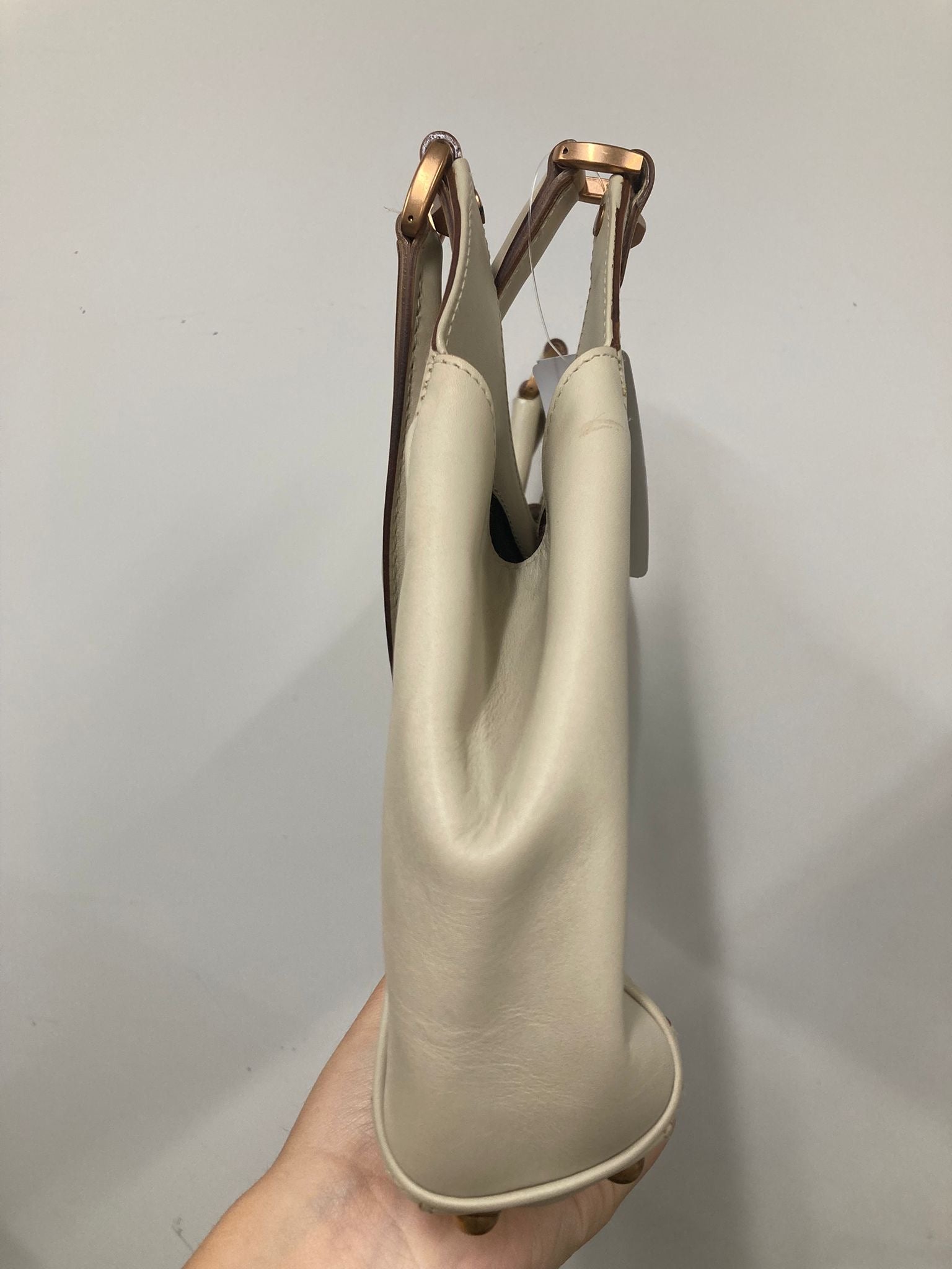 Gucci New Jackie Handbag en canvas beige y piel marfil