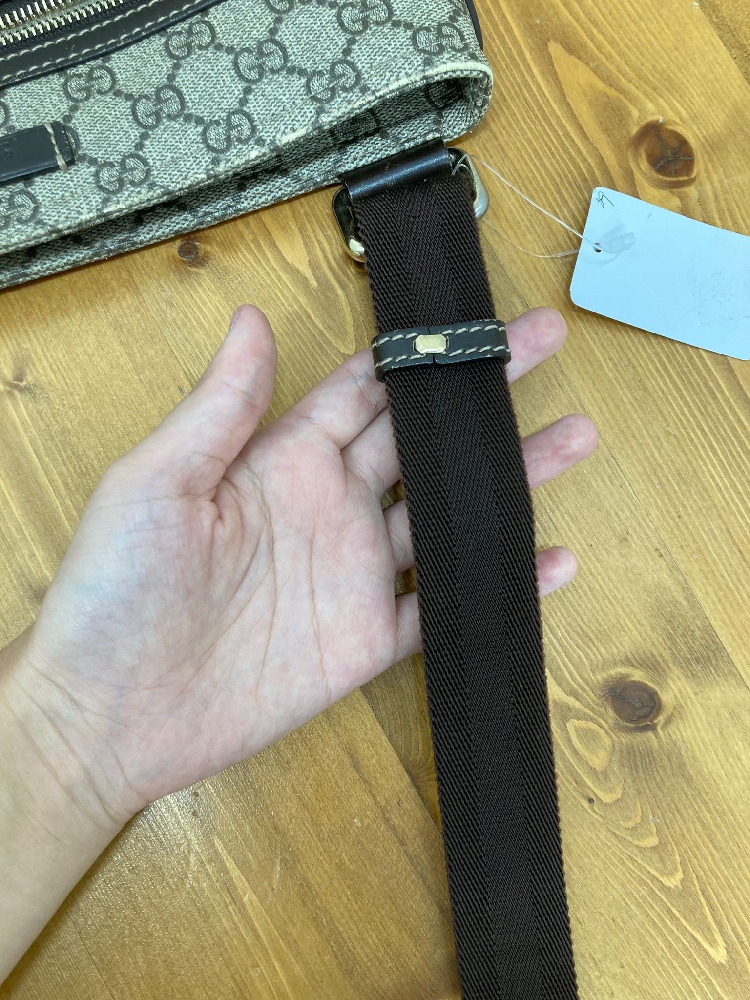 Gucci bandolera canvas marrón