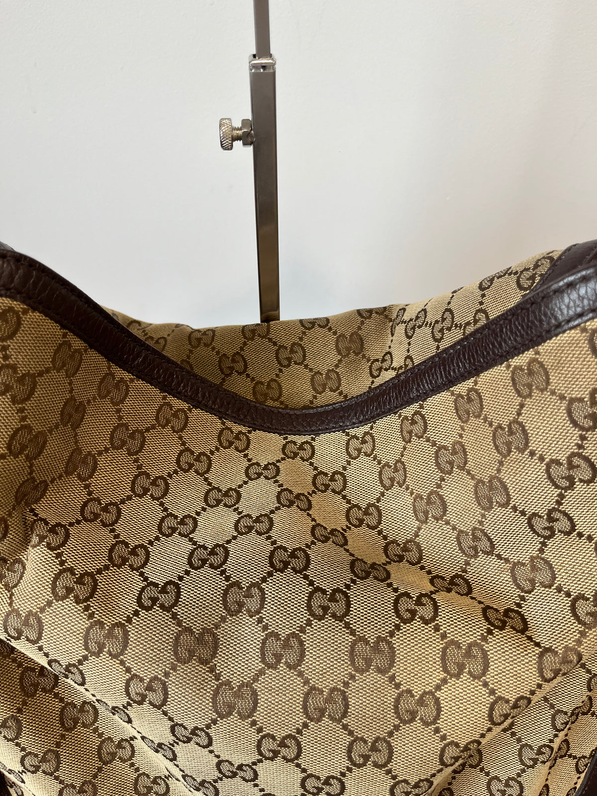 Gucci hobo Bamboo Lona GG Beige con Bandolera