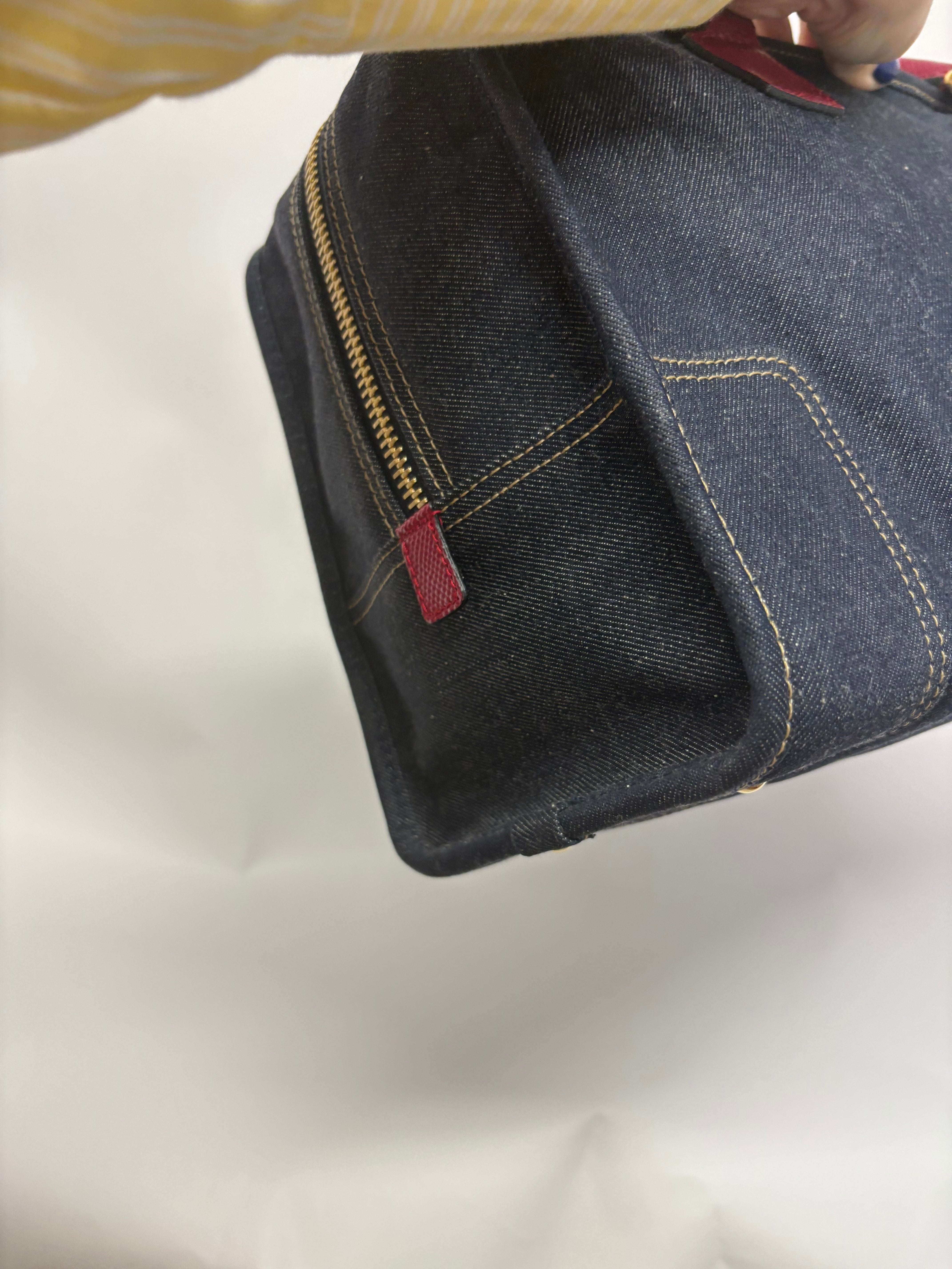 Loewe amazona 35 denim azul y rosa