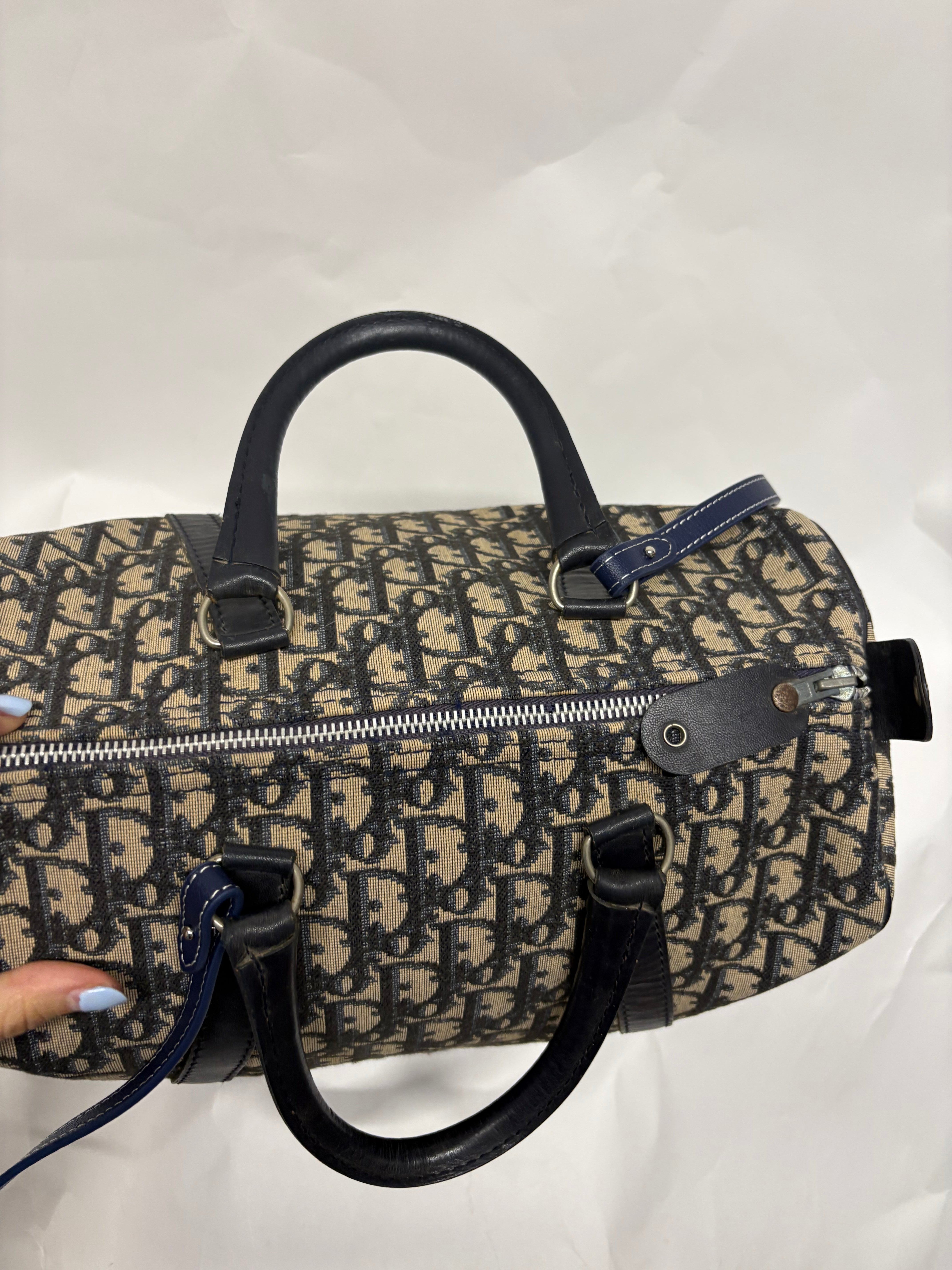 Christian Dior Trotter Bowling 30 Azul Marino con bandolera