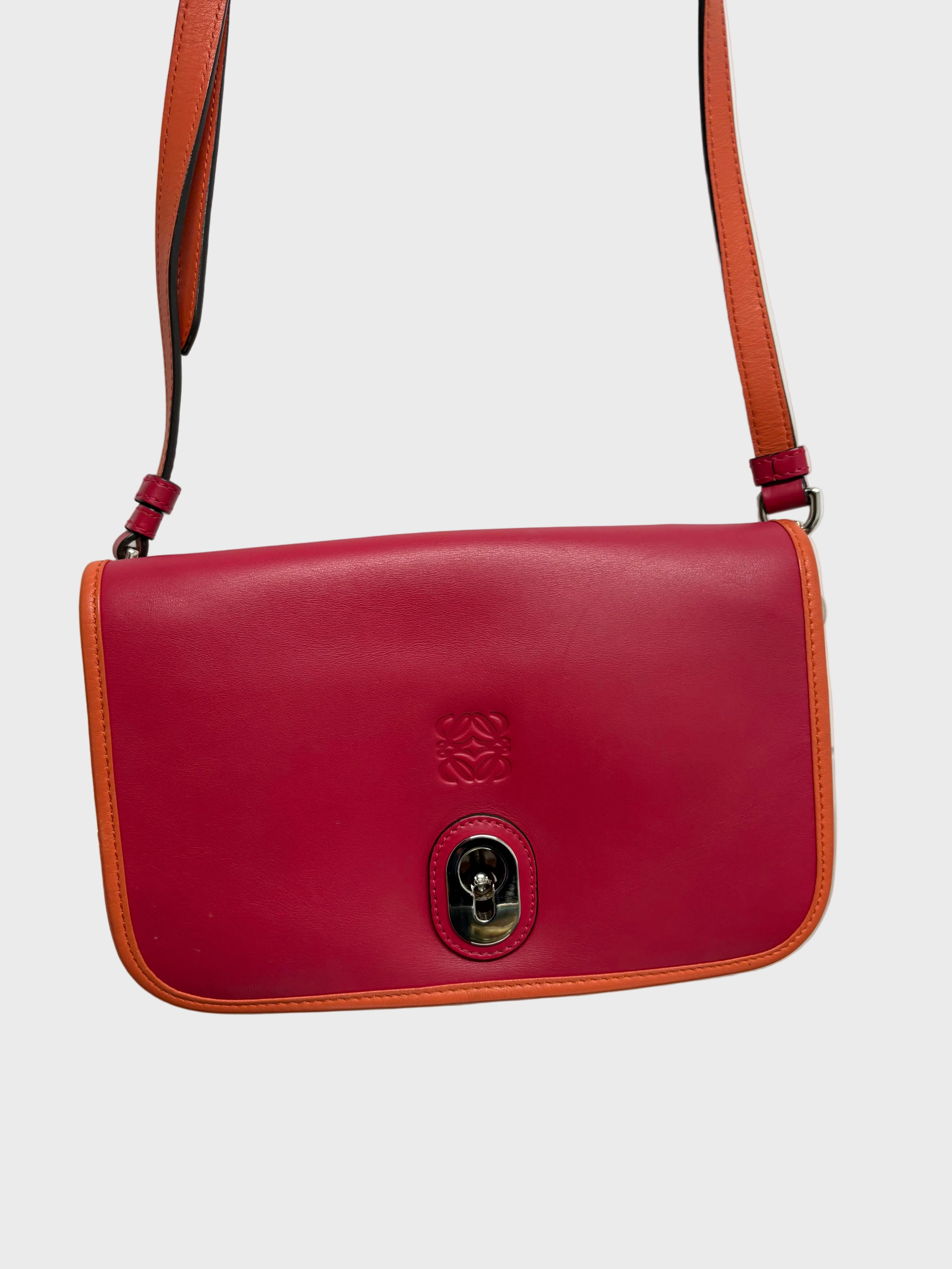 Loewe heritage Bandolera Anagrama Bicolor Rojo & Naranja
