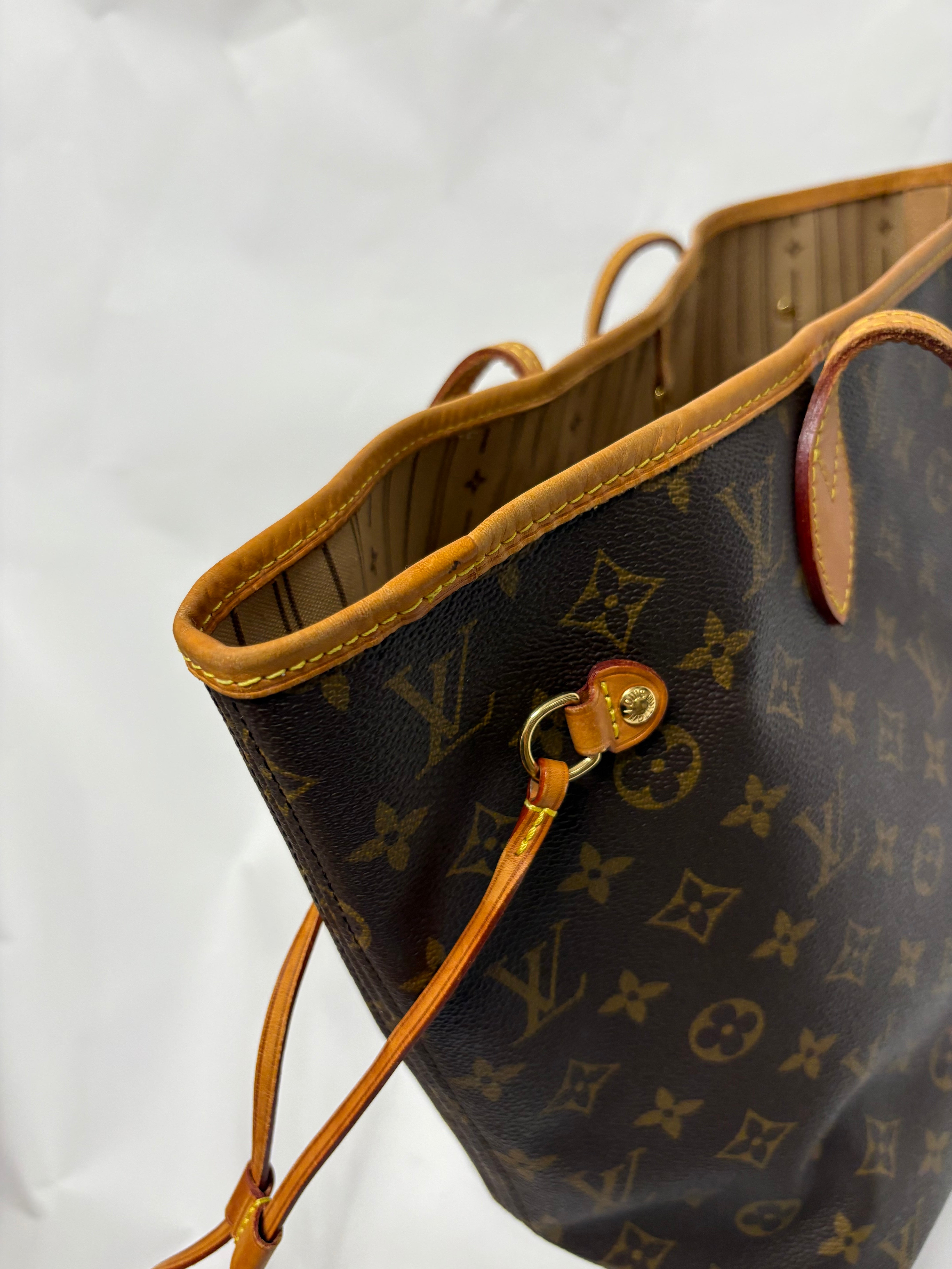 Louis Vuitton Neverfull MM Monogram y Beige