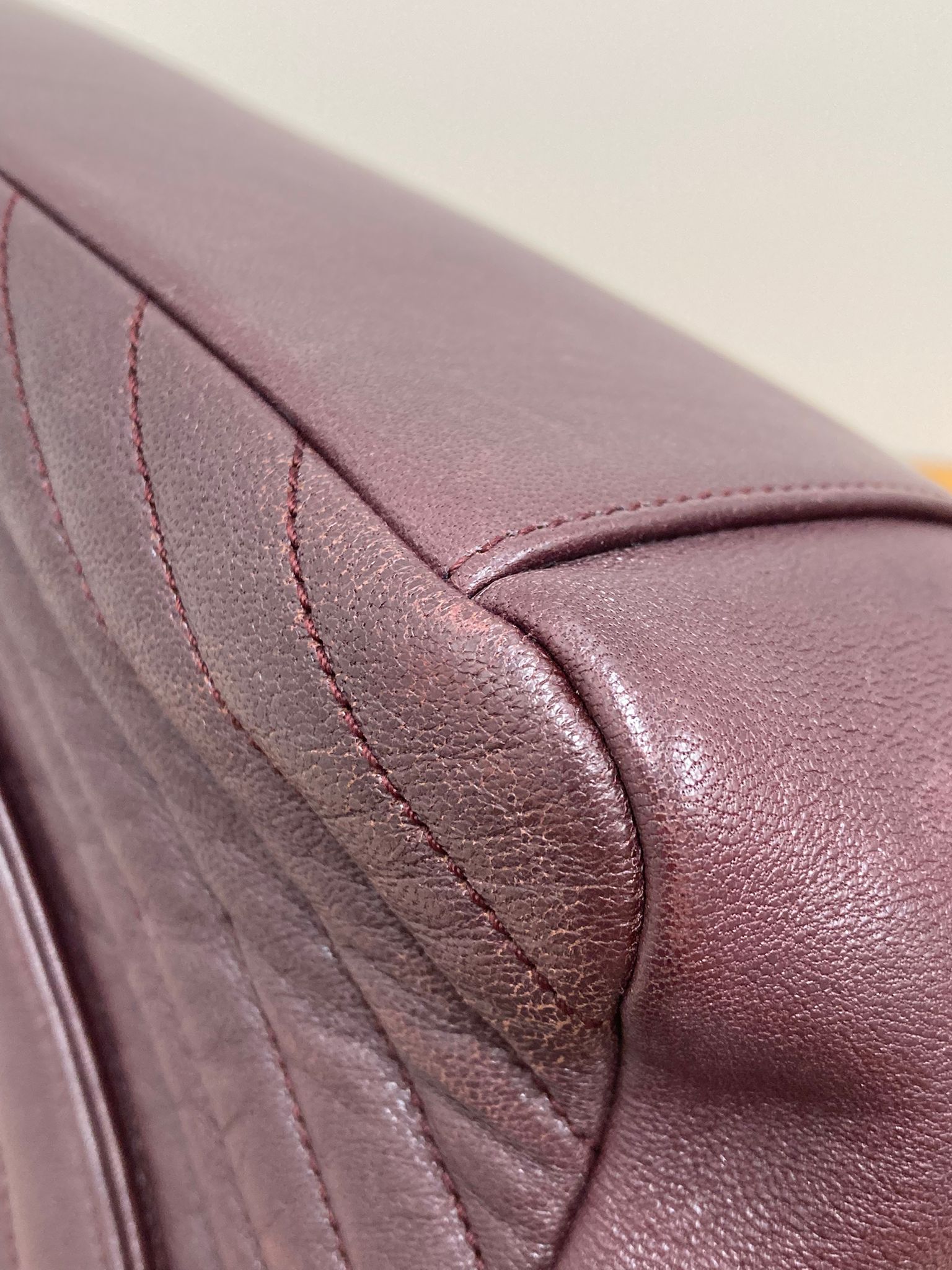 Saint Laurent College Large 2WAY Bag Bordeaux Chevron Leather