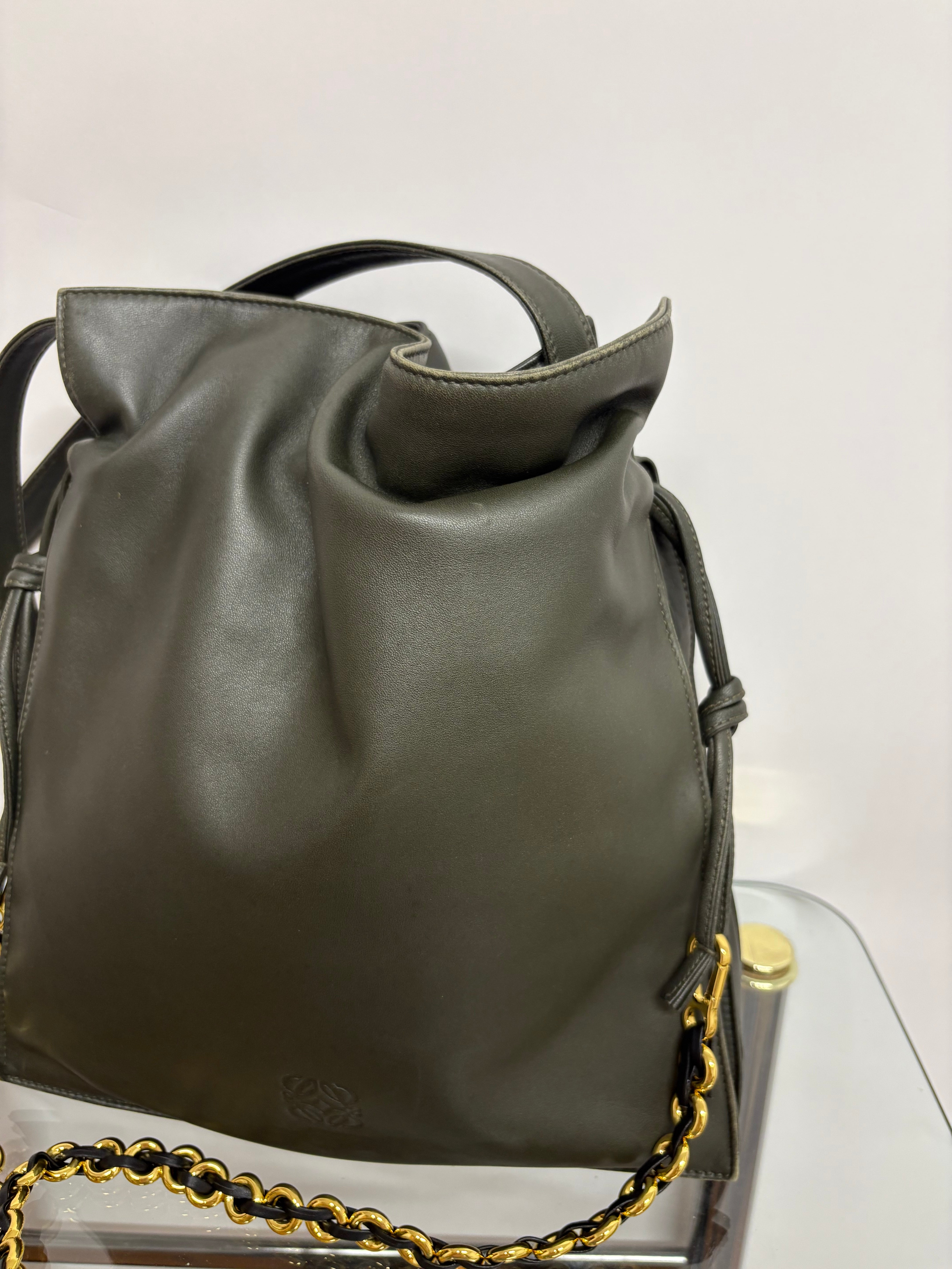 Loewe Flamenco Mediano Vintage Verde Oliva