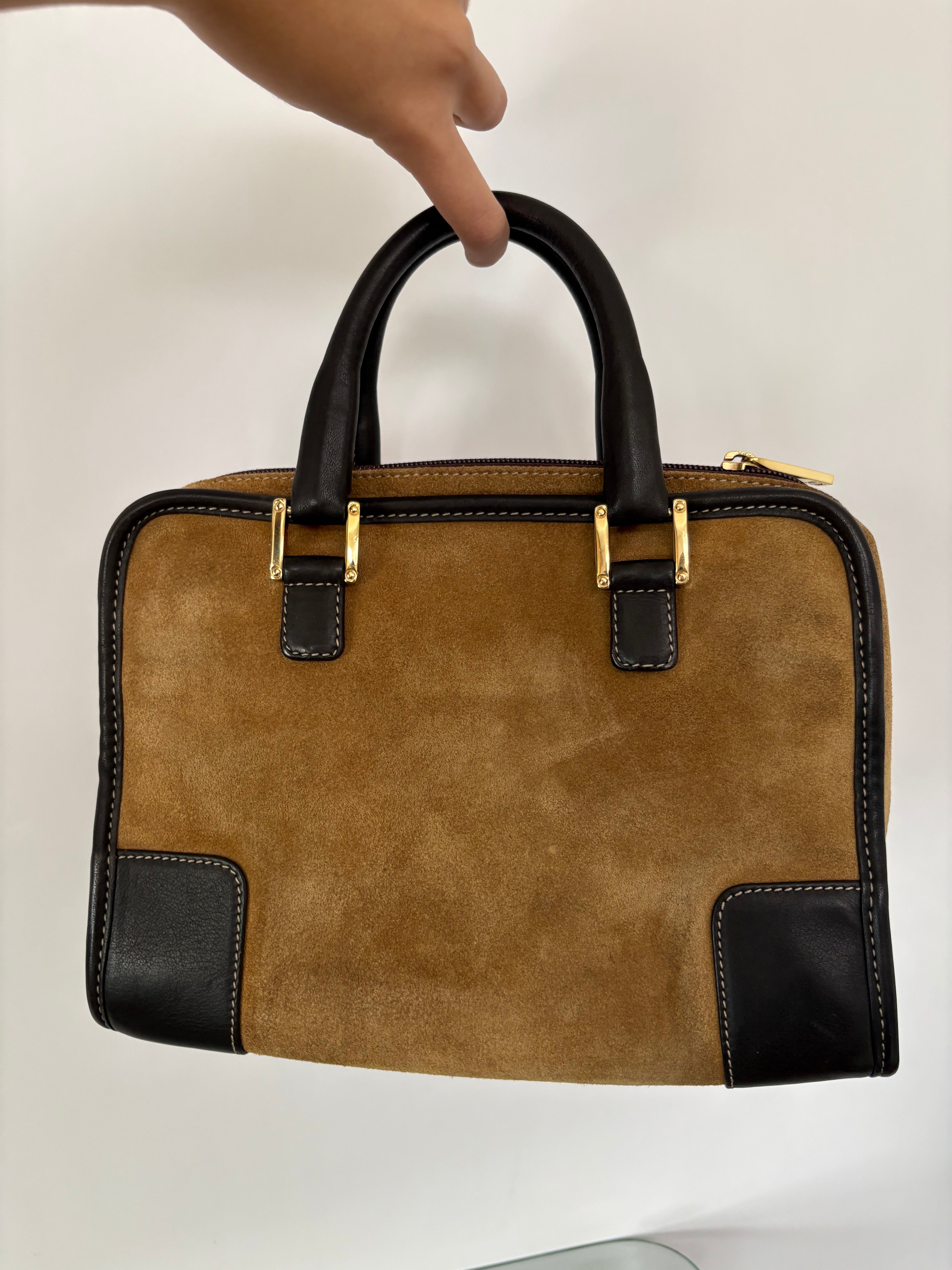 Loewe amazona 28 camel y marrón oscuro vintage