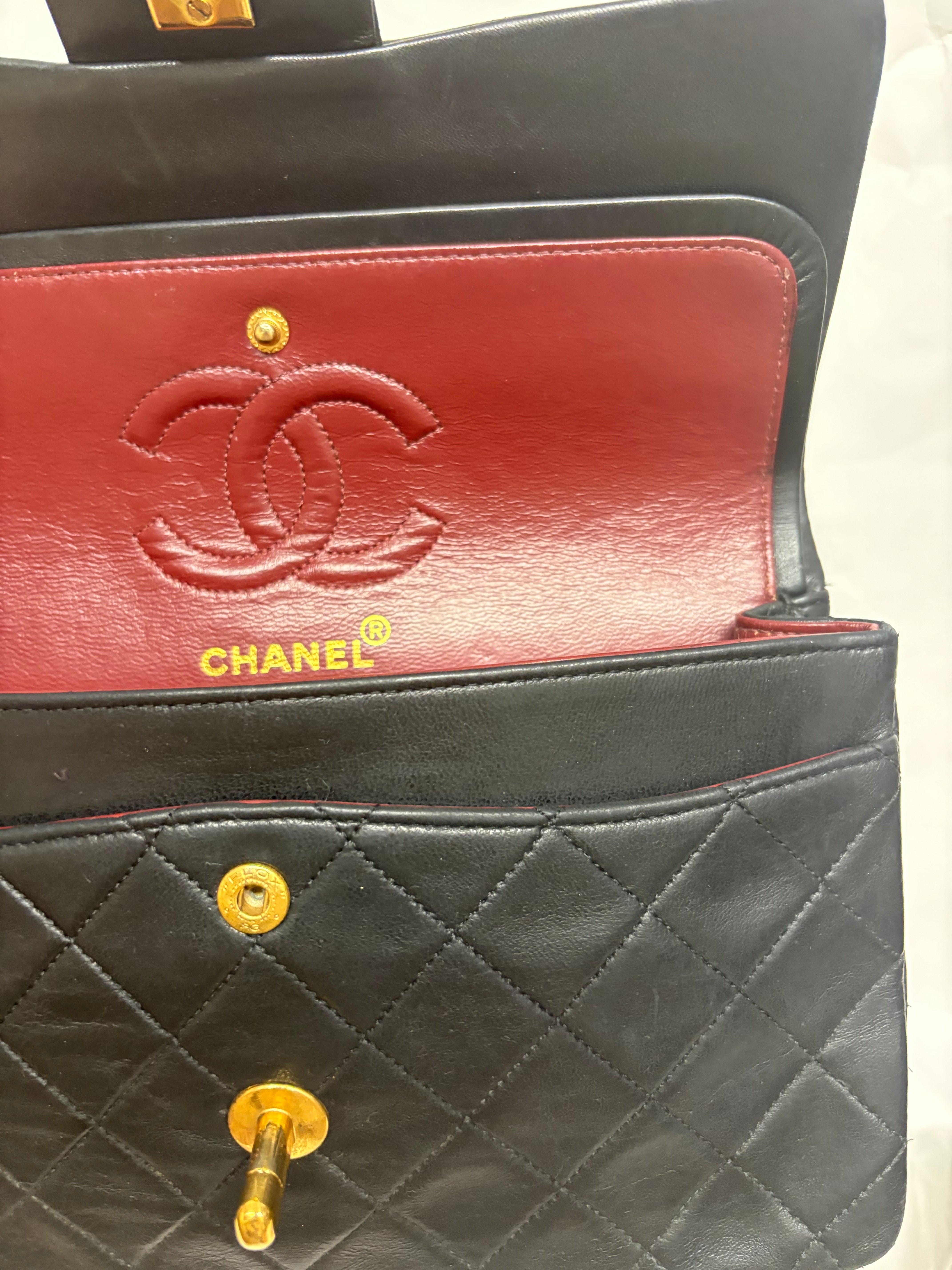 Chanel Timeless Matelassé 23 Double Flap negro serie 1