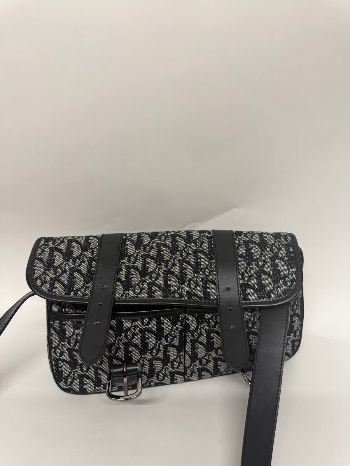 Christian Dior Diorissimo Trotter Bandolera Lona Oblique Negra