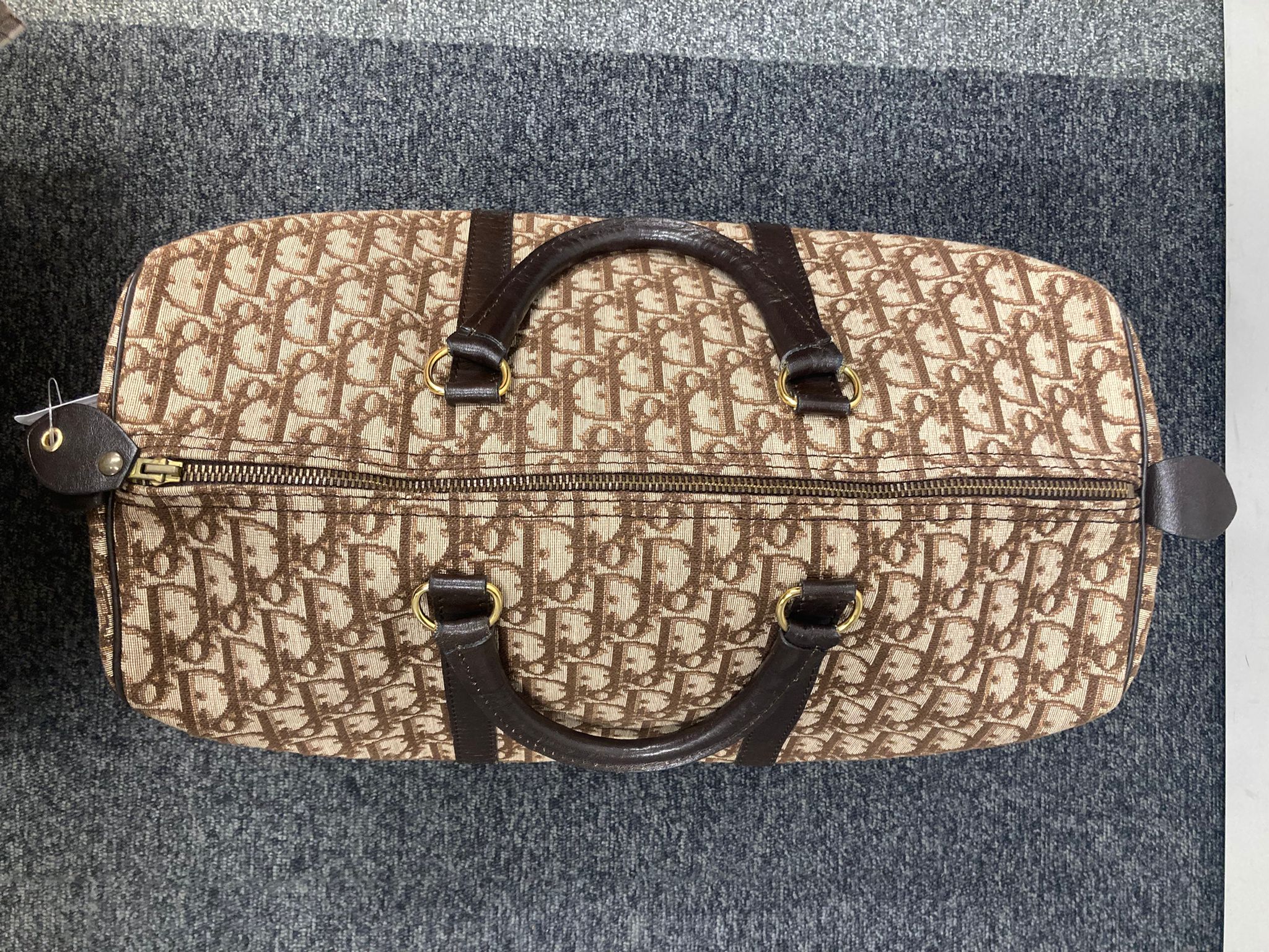 Bolso Dior Trotter Boston monograma Oblique beige/marrón – Talla 40
