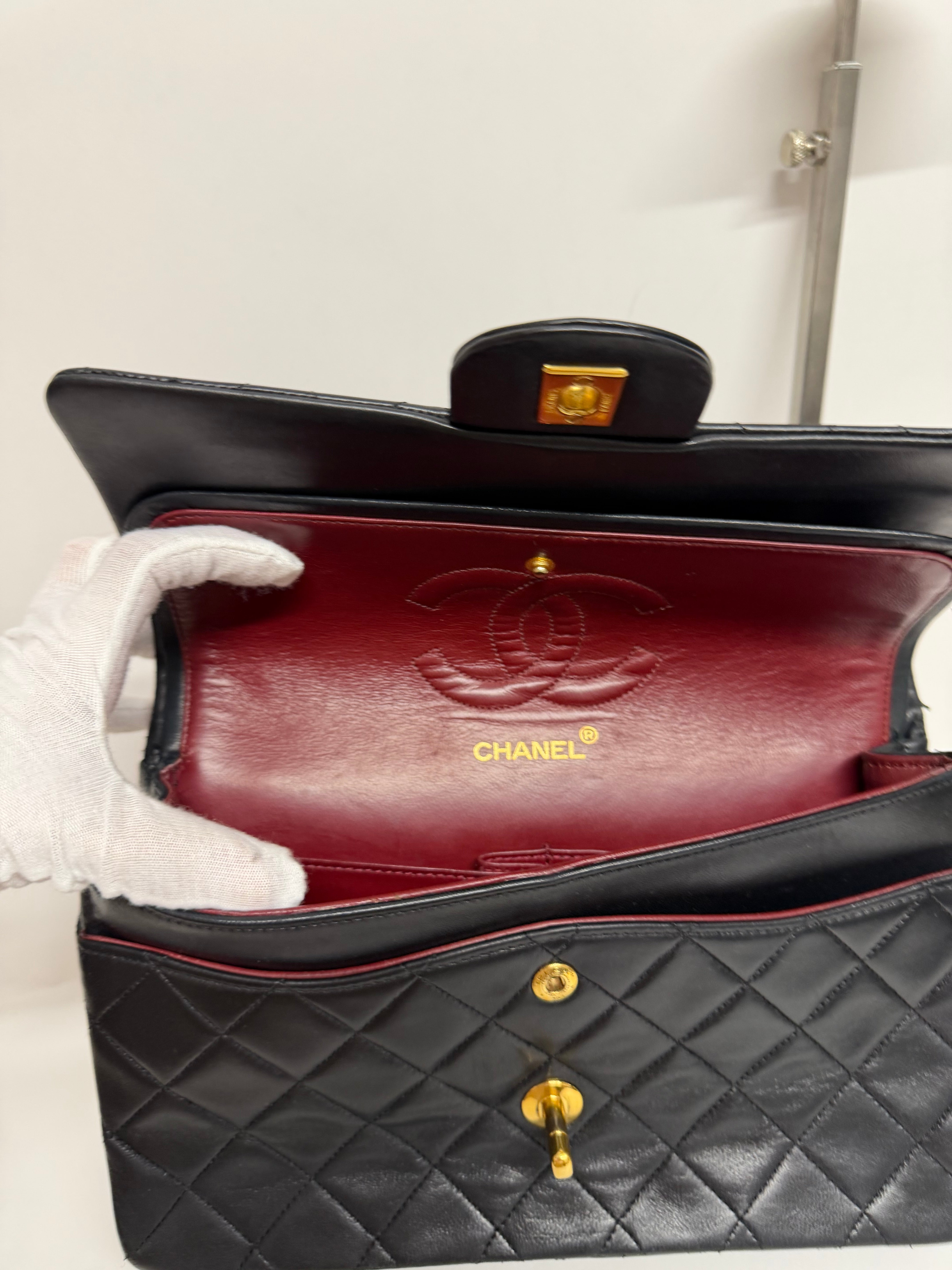Chanel Timeless 25 Lambskin Negro Double Flap - Serie 9