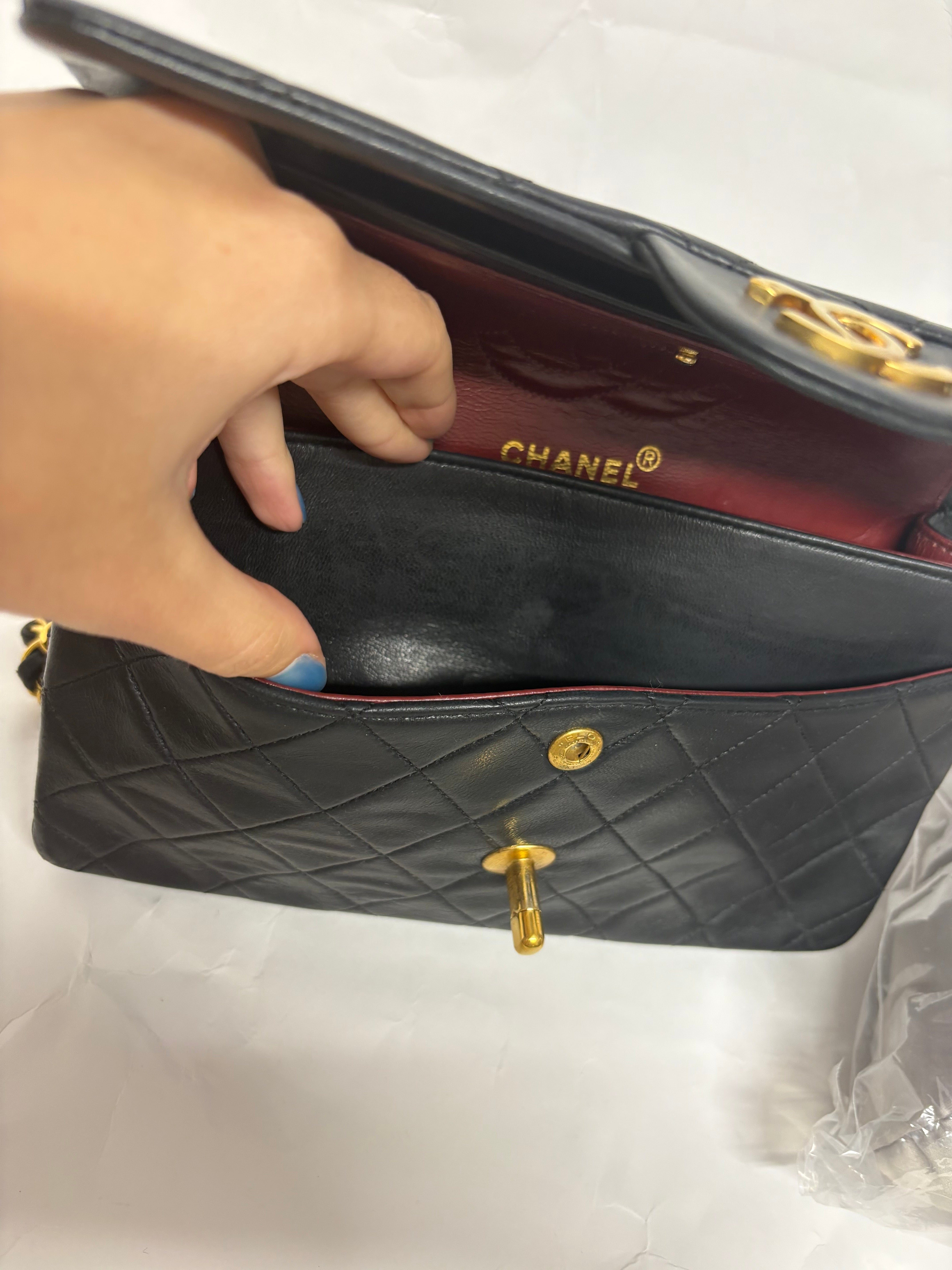 Chanel Timeless Matelassé 23 Double Flap negro serie 1