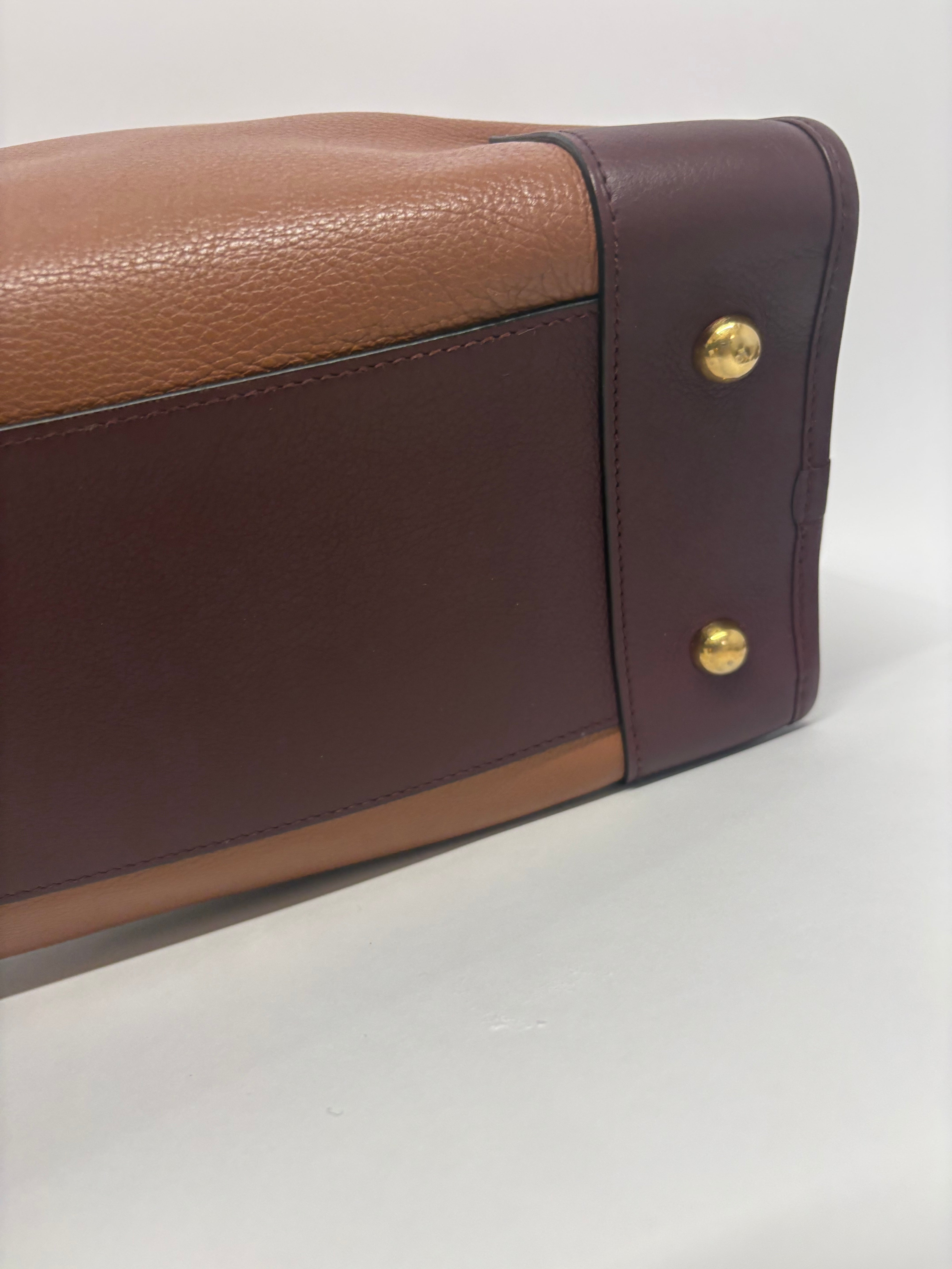 Loewe Amazona 35 Tricolor Marrón, Burdeos y Beige