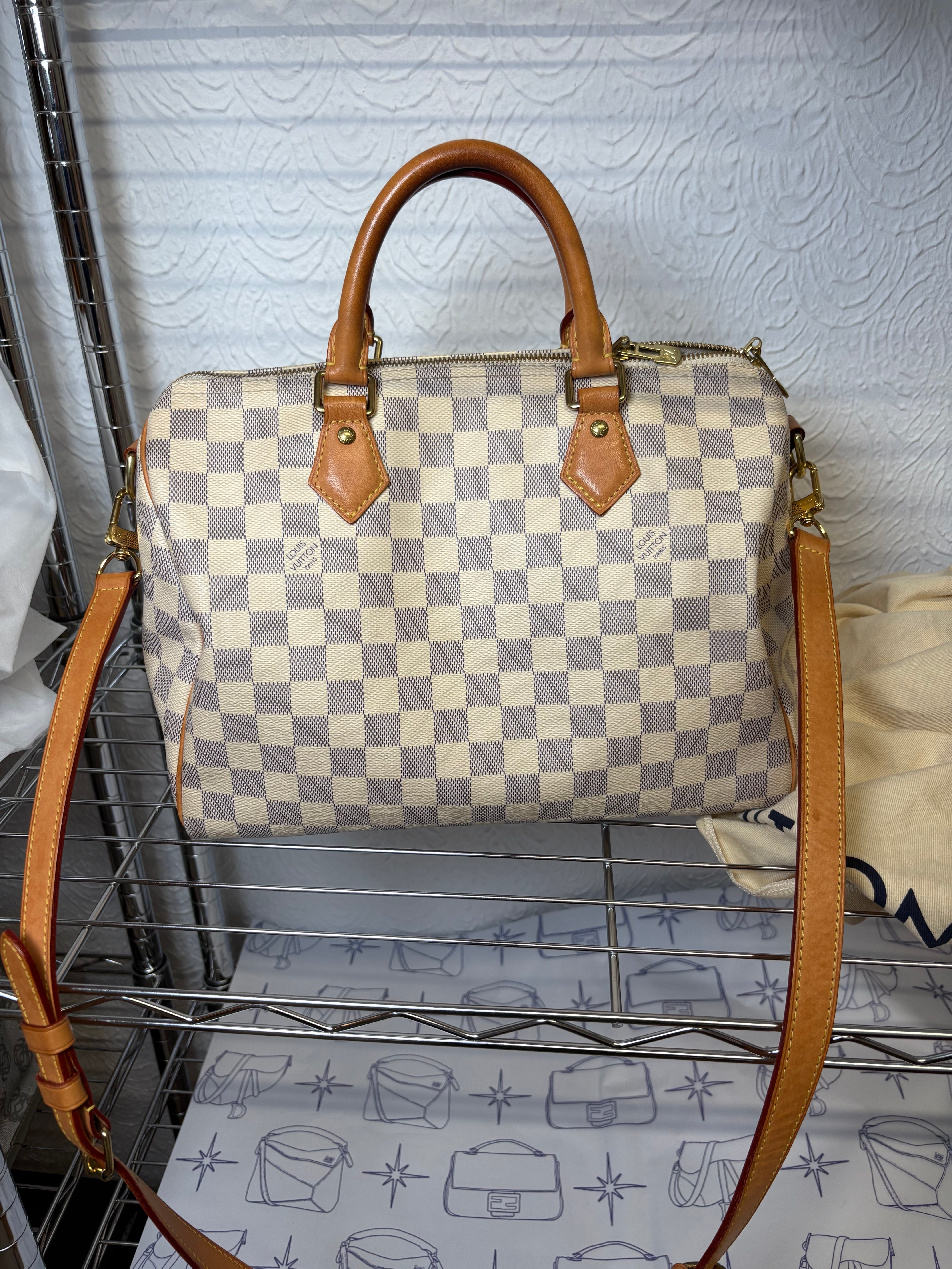 Louis Vuitton Speedy Bandoulière 30 Damier Azur