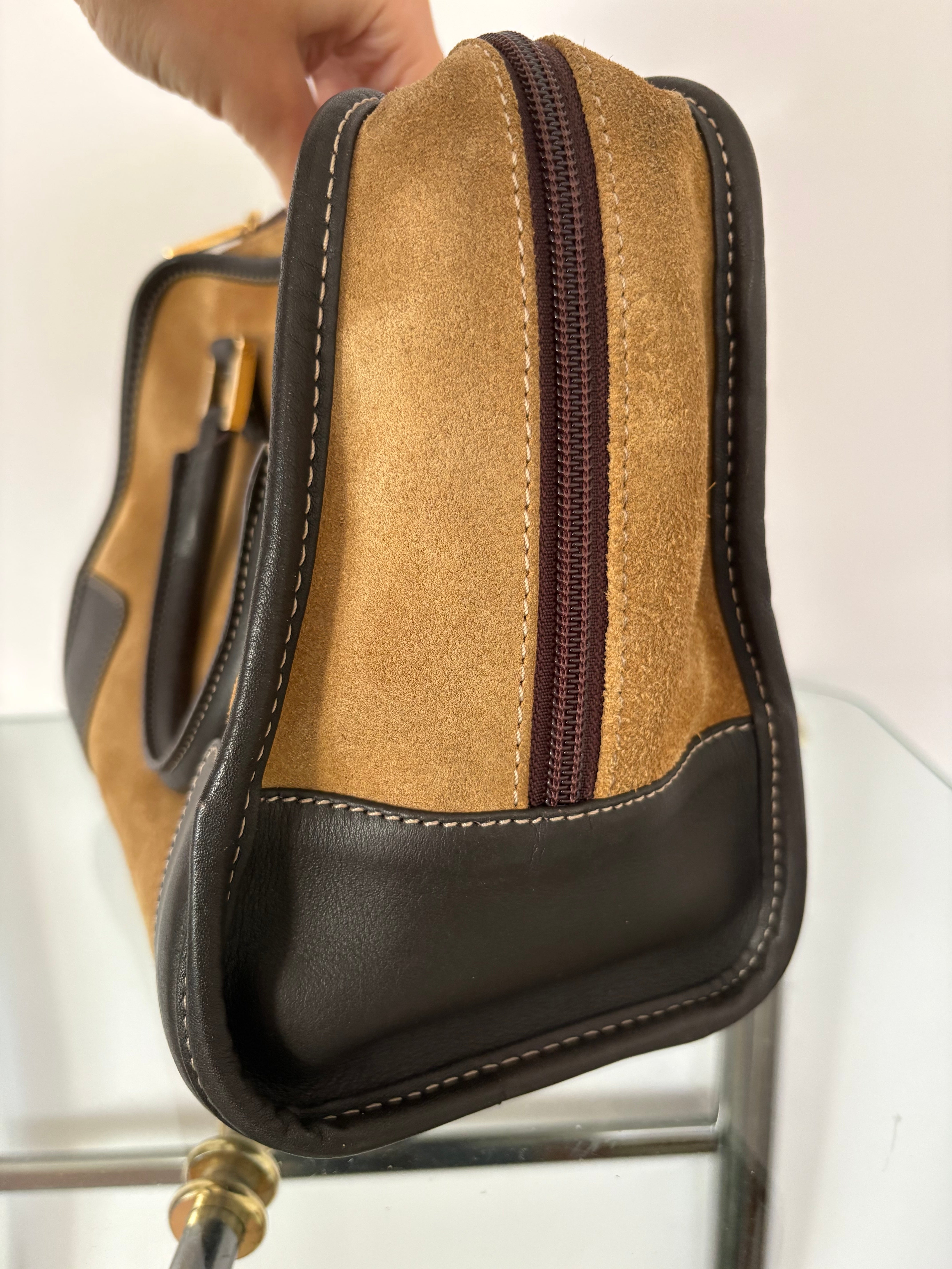 Loewe amazona 28 camel y marrón oscuro vintage