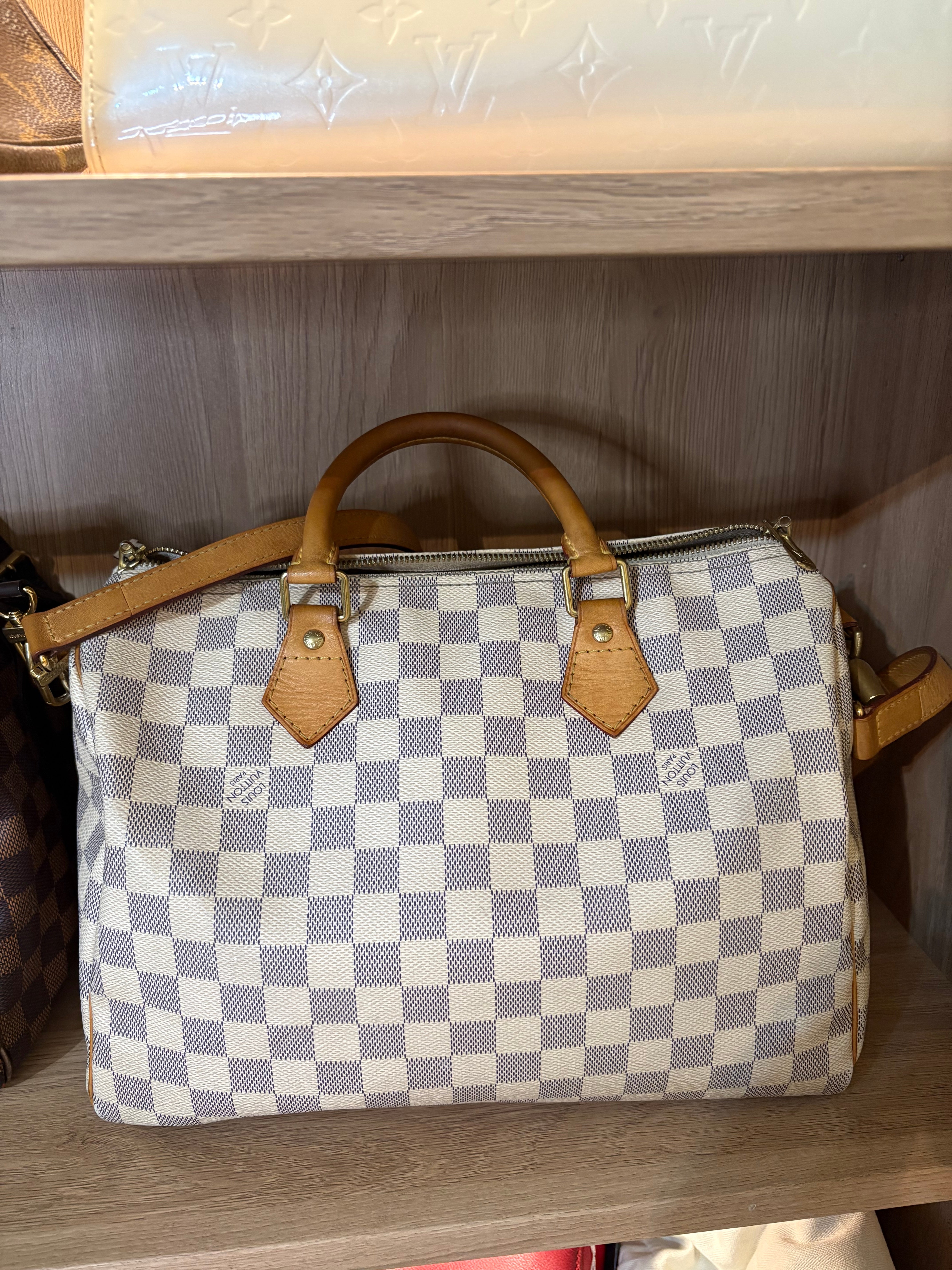 Louis Vuitton Speedy 30 Damier Azur Bandolera