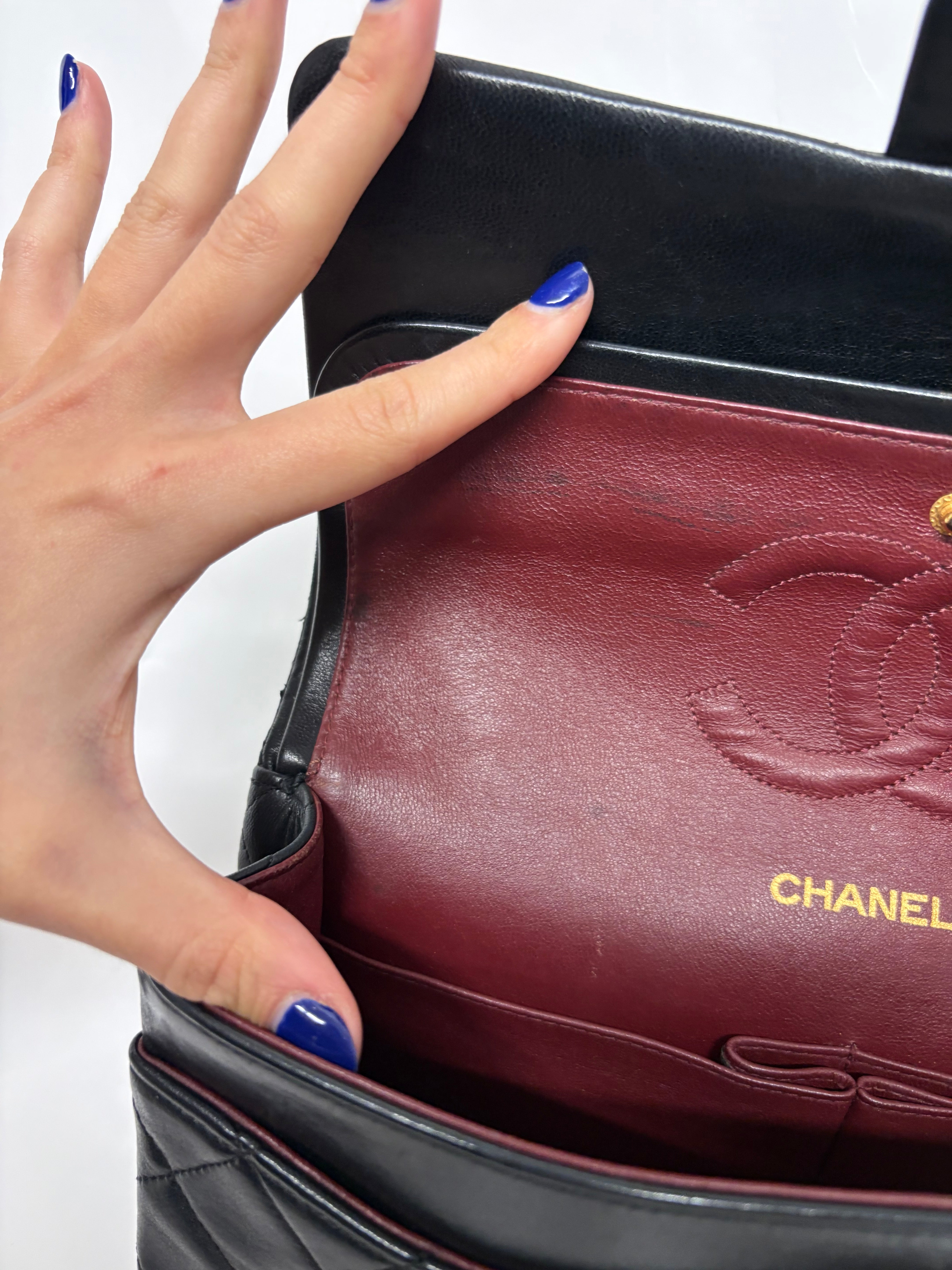 Chanel Timeless Double Flap 25 Lambskin Negro Classic Flap | Serie 1