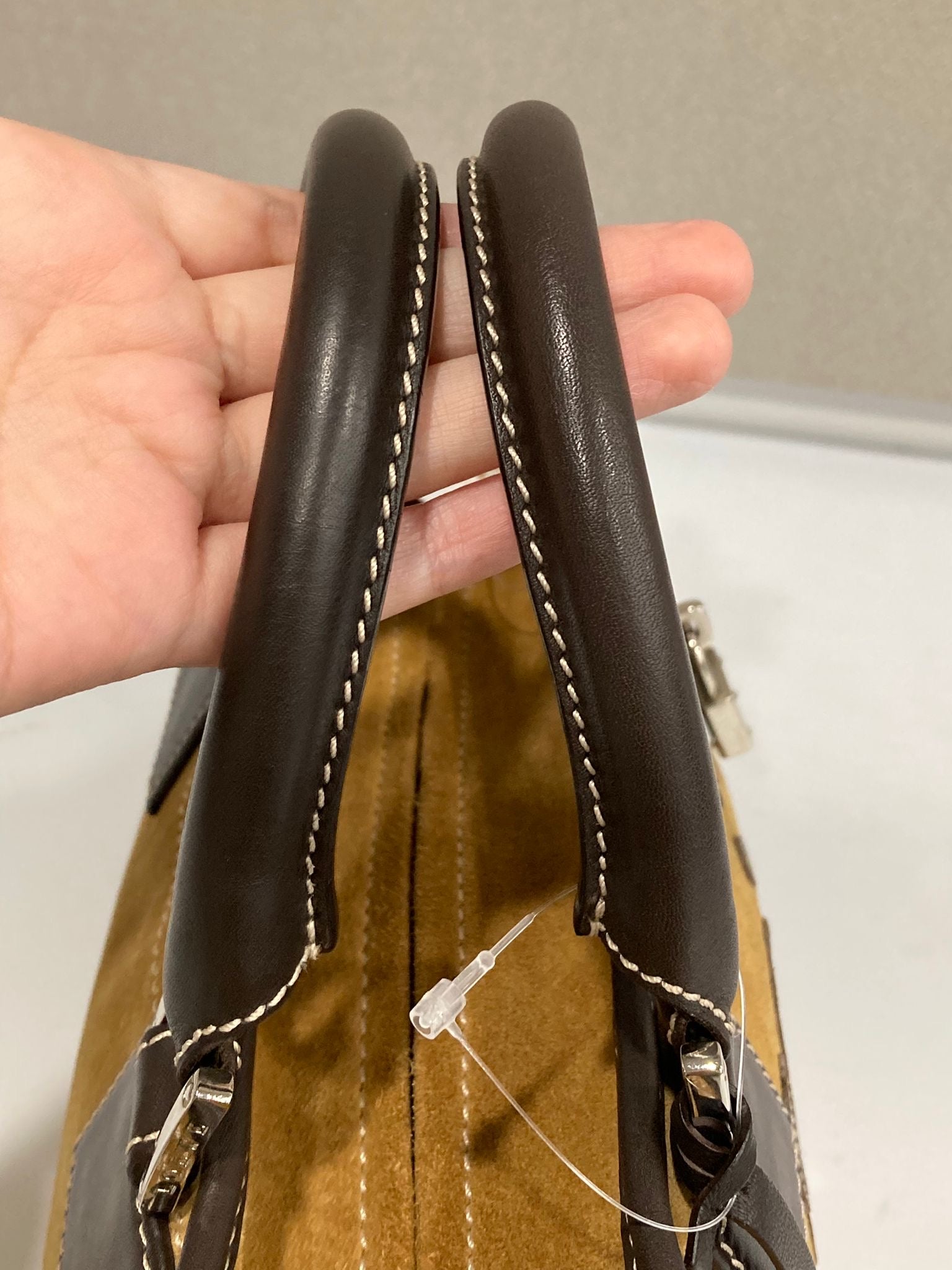 Loewe Amazona 28 Ante oro y Piel Camel/Marrón