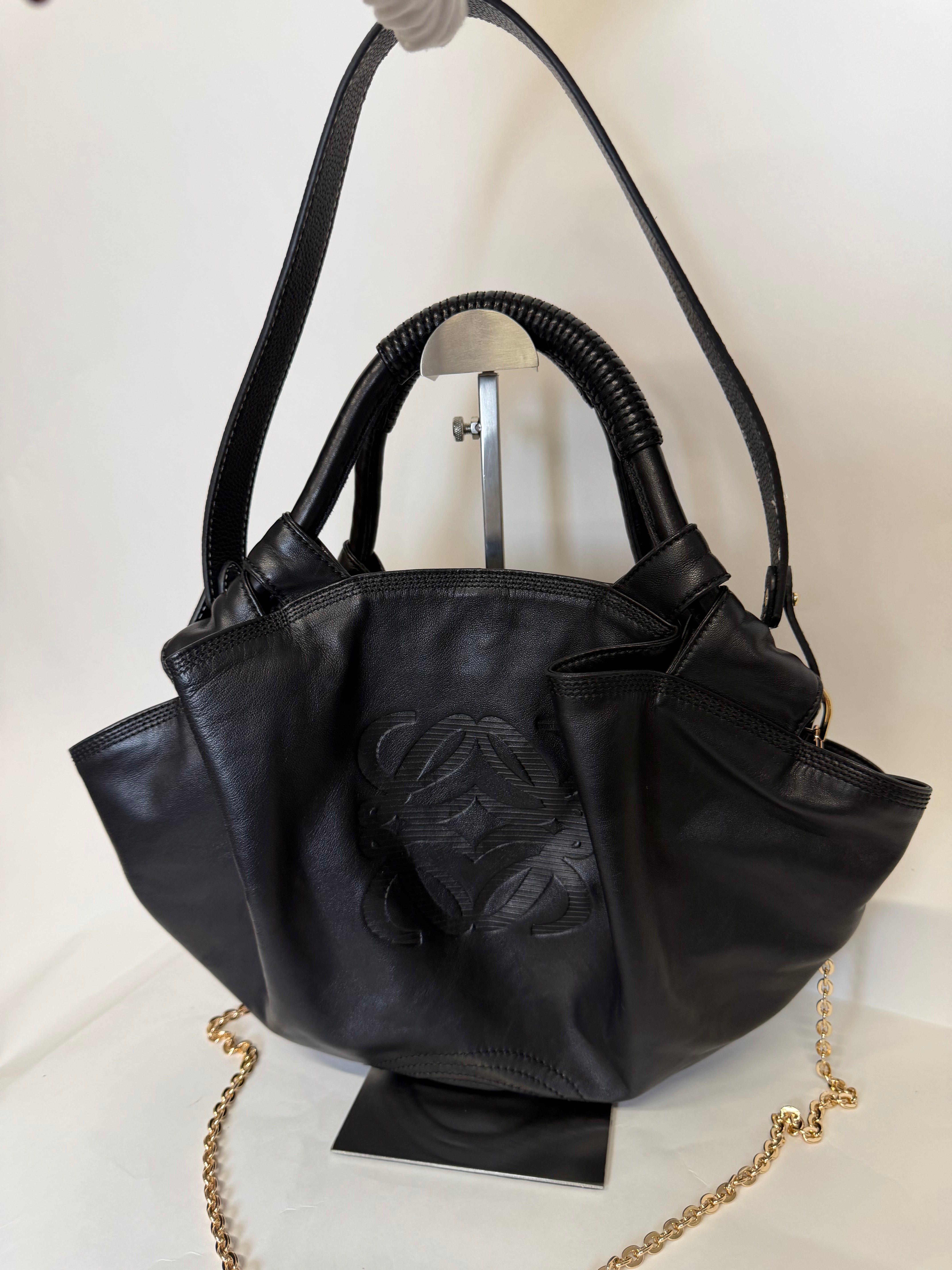 Loewe Aire nappa pequeño Negro dos bandoleras