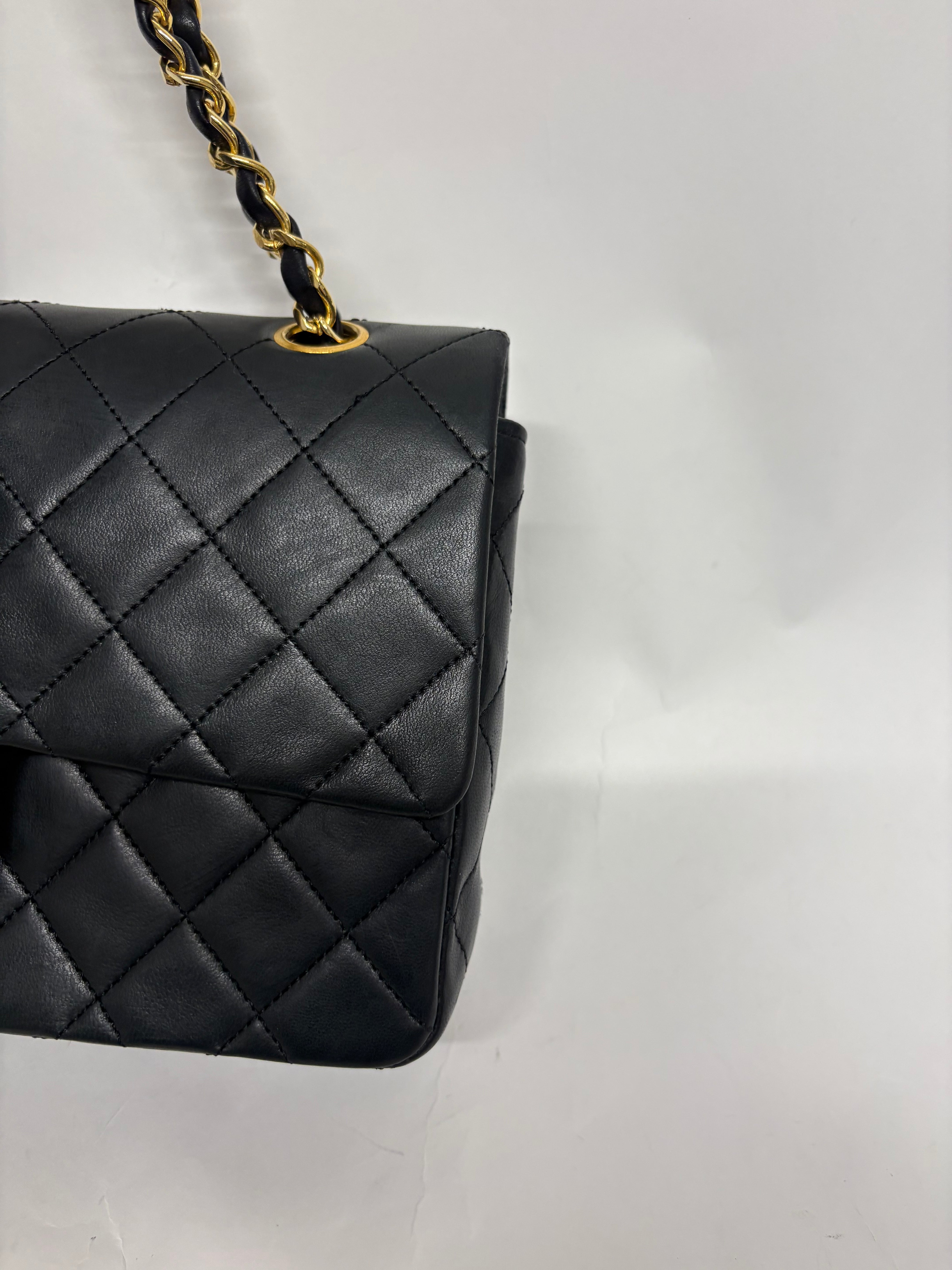 Chanel Timeless Double Flap 25 Lambskin negro serie 0