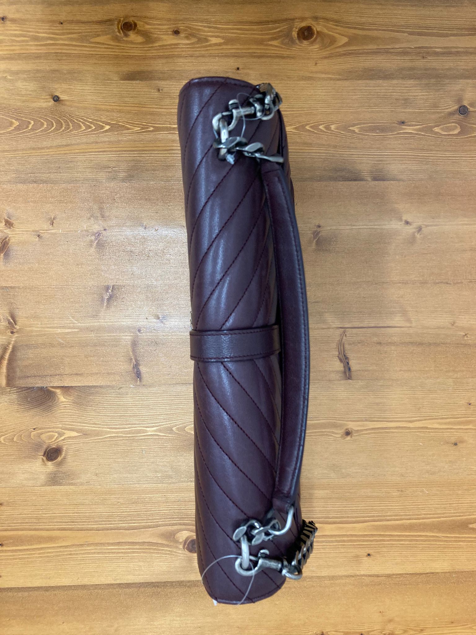 Saint Laurent College Large 2WAY Bag Bordeaux Chevron Leather